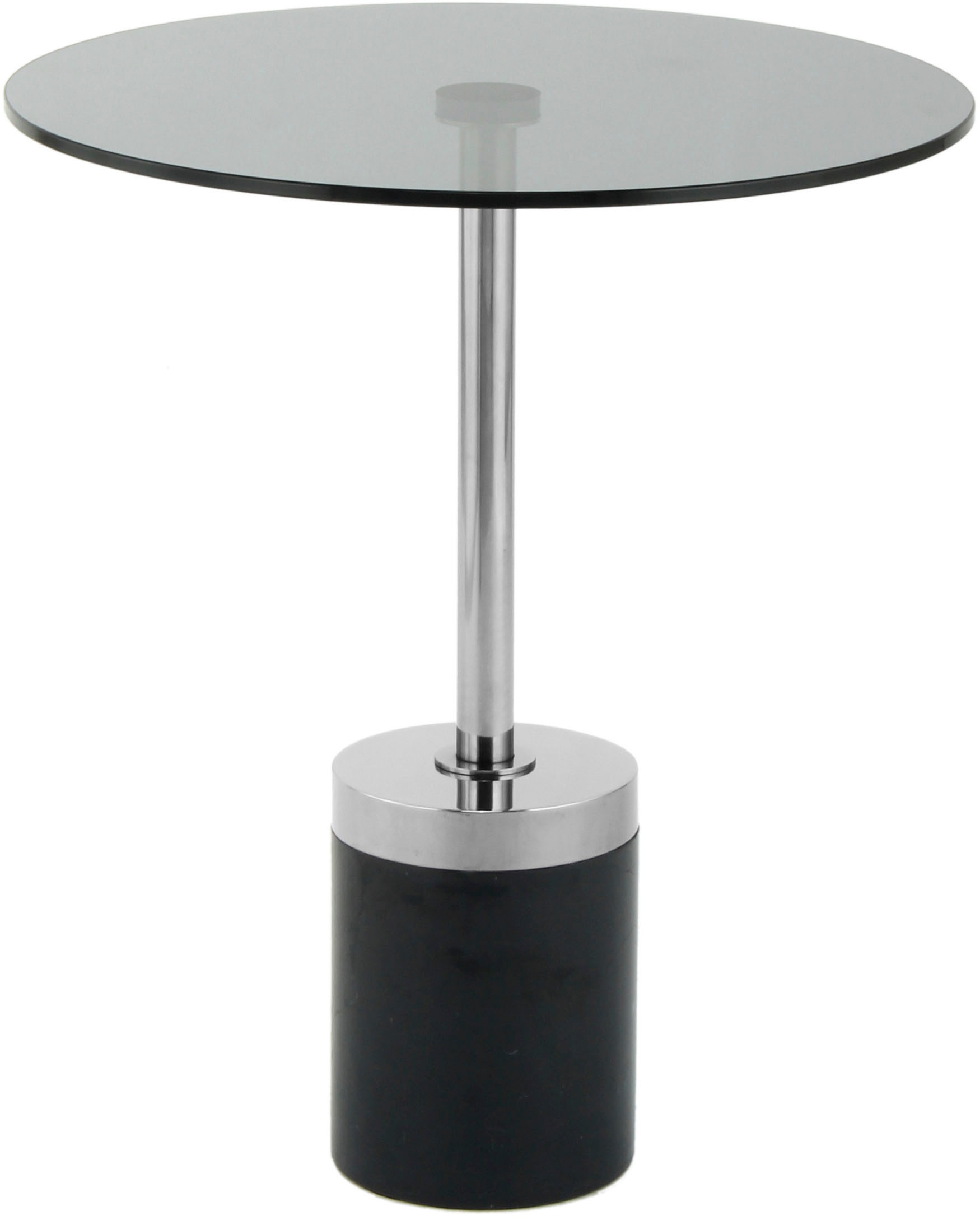 Beistelltisch KAYOOM "Lana 125, robuste Glasplatte, Sockel in Mamor Optik", grau (graphit, schwarz, silber, grau), B:46cm H:53cm T:46cm, 100% Edelstahl, 100% Glas, 100% Marmor, Tische, Beistelltisch, robust, pflegeleicht, hochwertig, Outdoor und Indoor ge 2