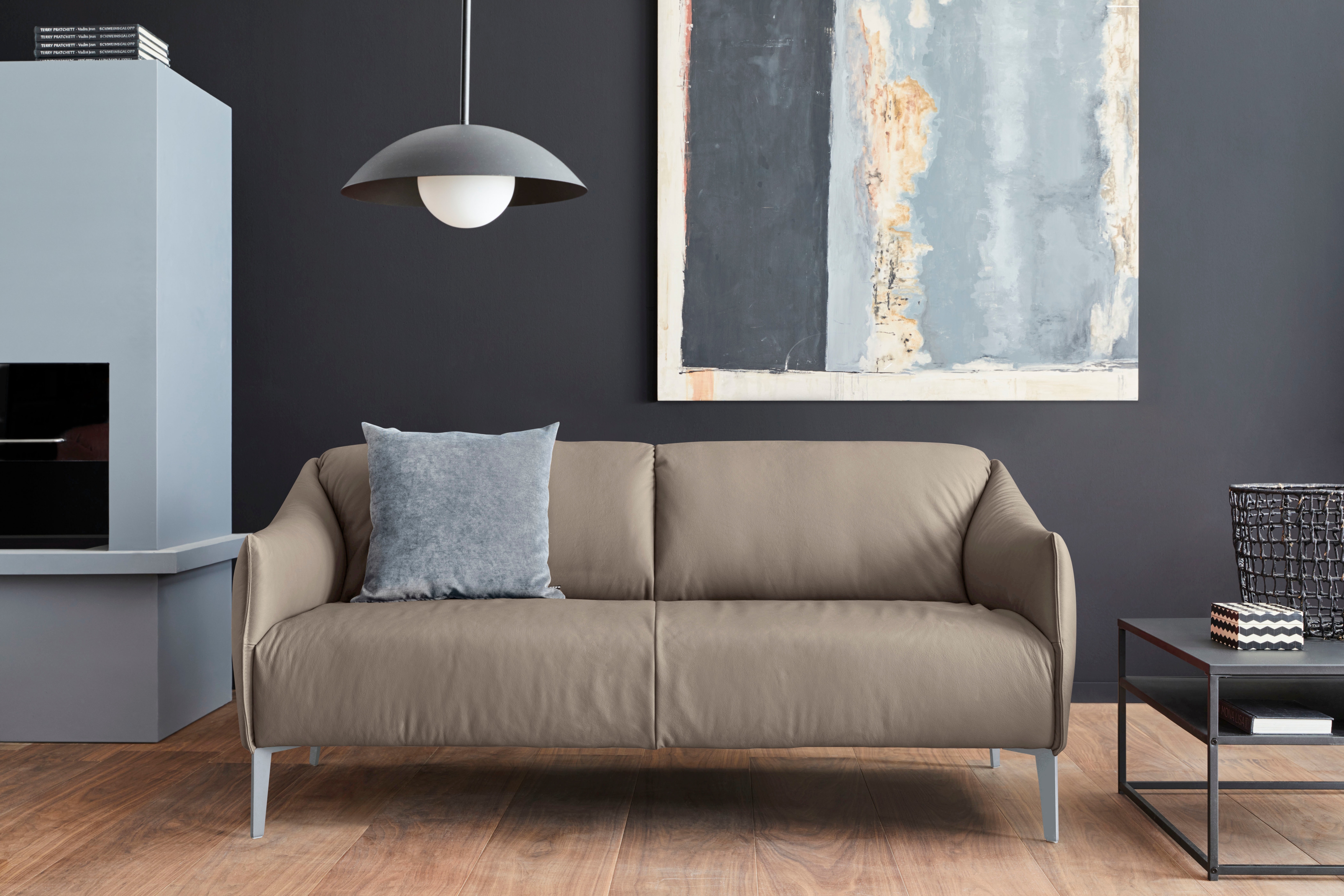 W.SCHILLIG 2,5-Sitzer "sally Design-Sofa, Loungesofa, bequem, schmale Armlehnen, Breite 194cm" mit Metall-Winkelfüßen in Silber matt, Breite 194 cm