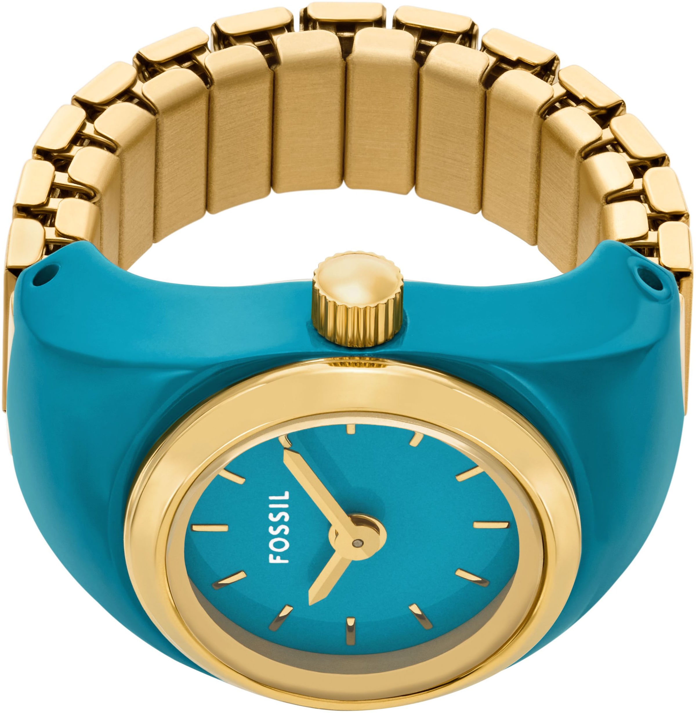 Fossil Uhrenring »WATCH RING«, Armbanduhr, Damenuhr, Edelstahlarmband, analog