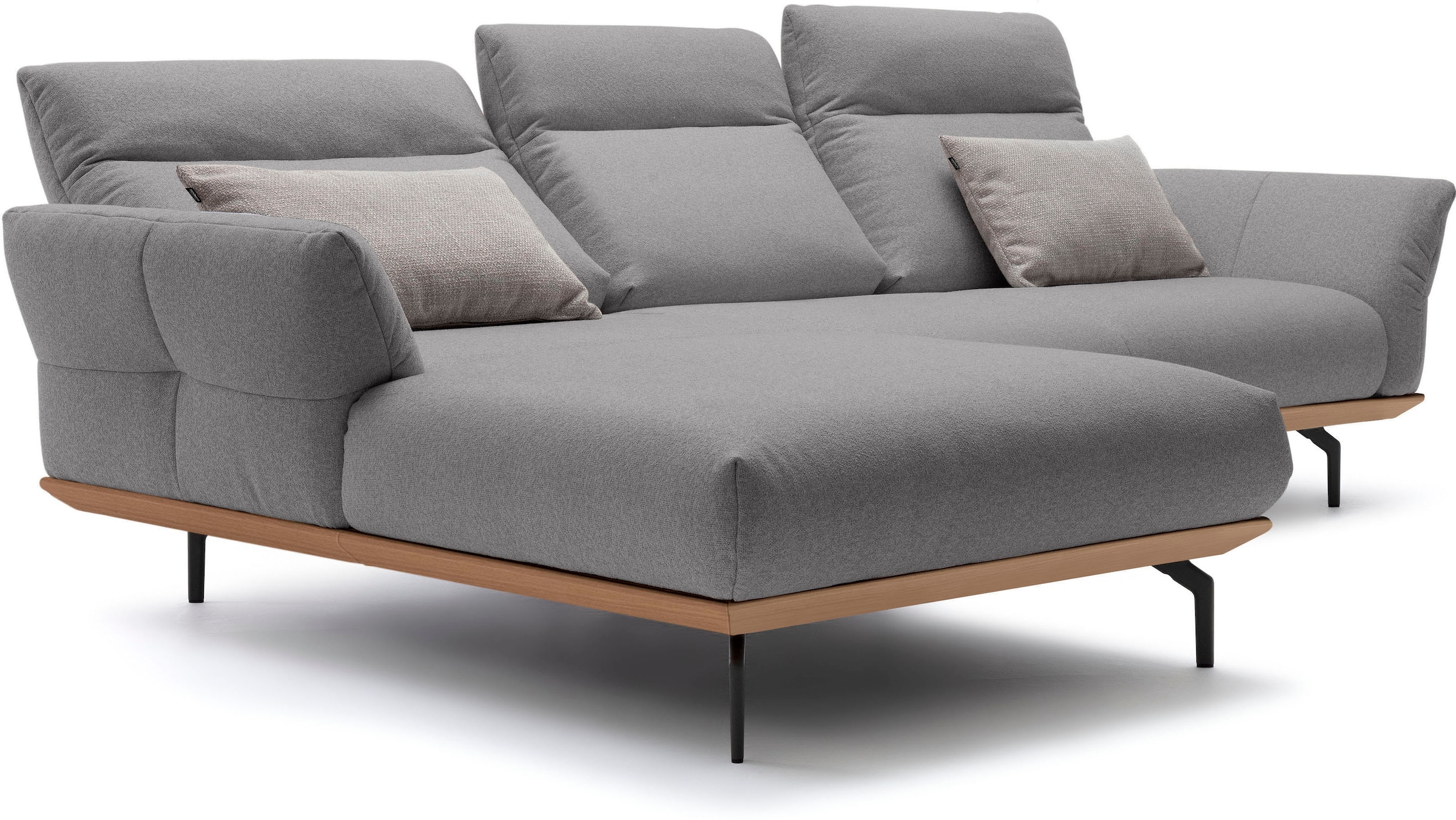 Creation BY ROLF BENZ Ecksofa »CR.460«, Sockel in Eiche, Alugussfüße in umbragrau, Breite 298 cm