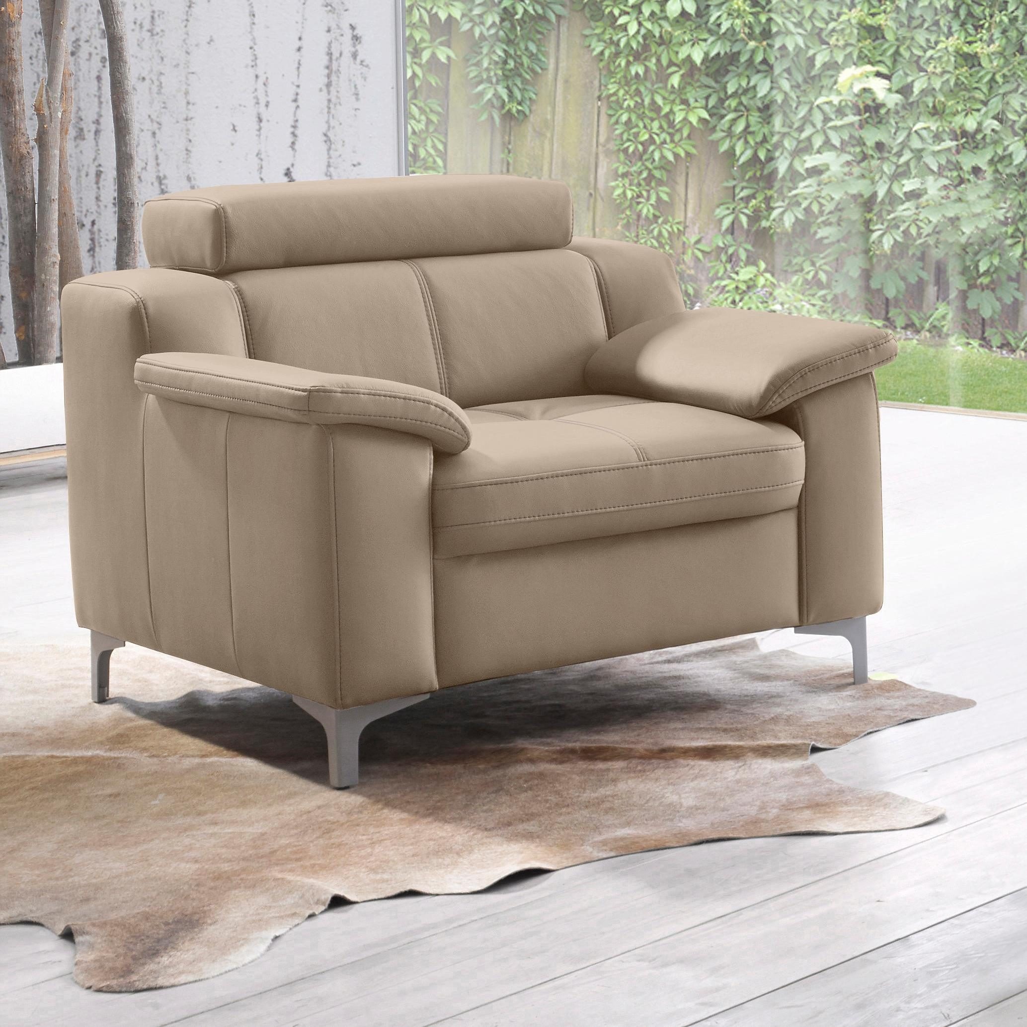 exxpo - sofa fashion Sessel "Florenz, Loungesessel, Relaxsessel mit hohem Sitzkomfort, modern", bequeme Armlehnen, hochh