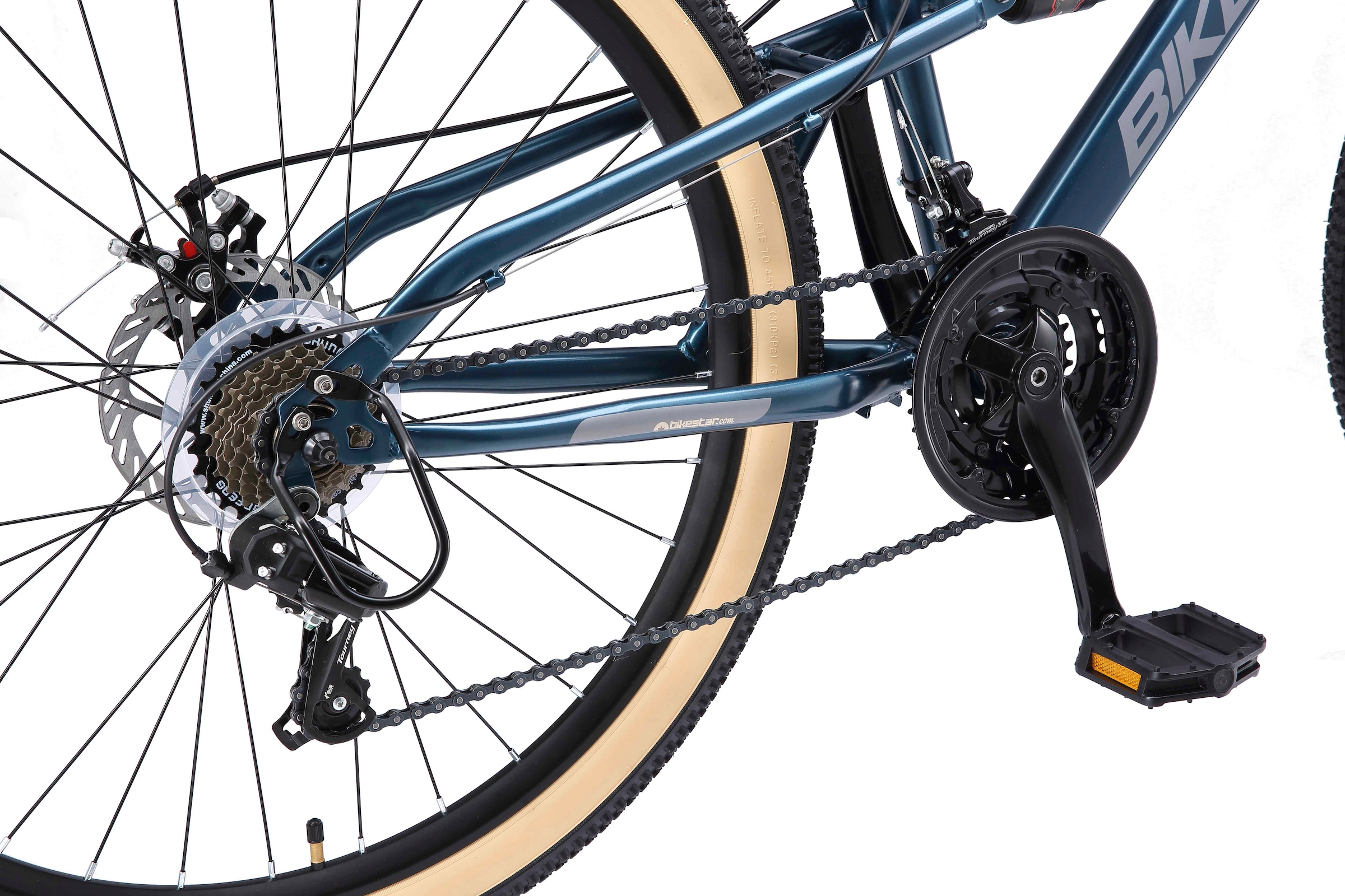 Bikestar Mountainbike, 21 Gang, Shimano, RD-TY300 Schaltwerk, Kettenschaltung, für Damen und Herren, Kettenschaltung