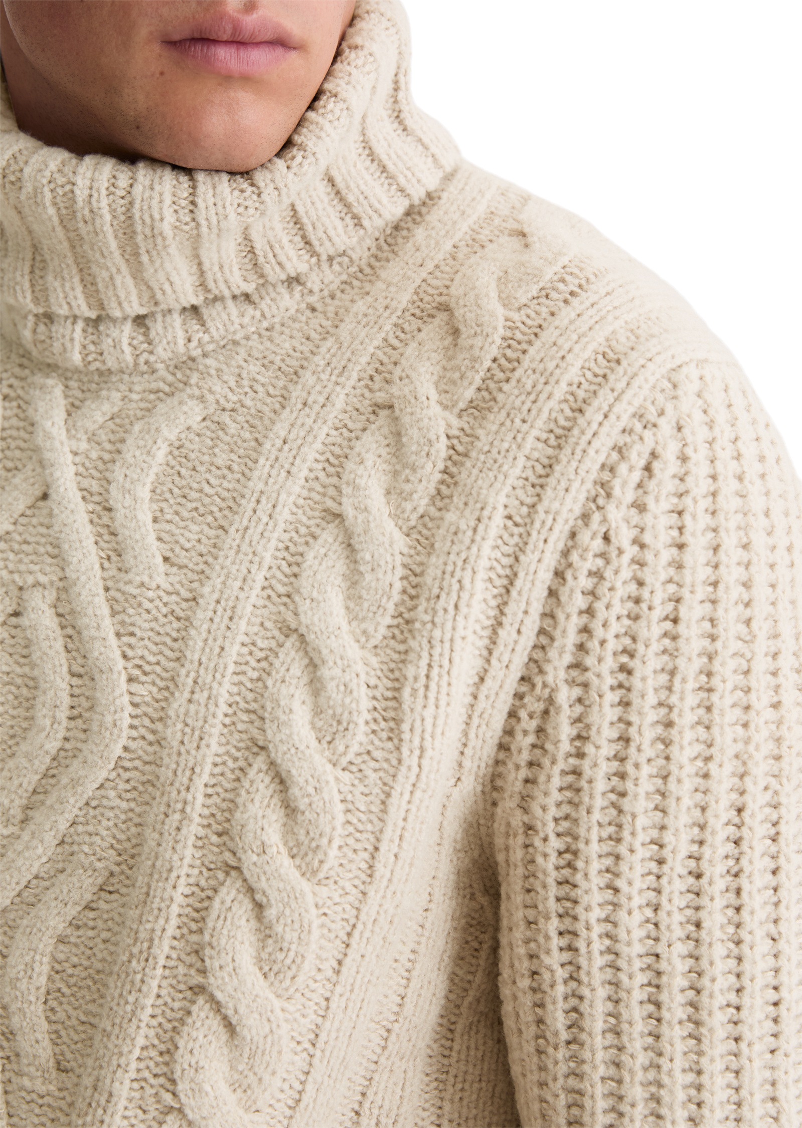 Marc O'Polo Rollkragenpullover »mit markantem Zopfmuster«