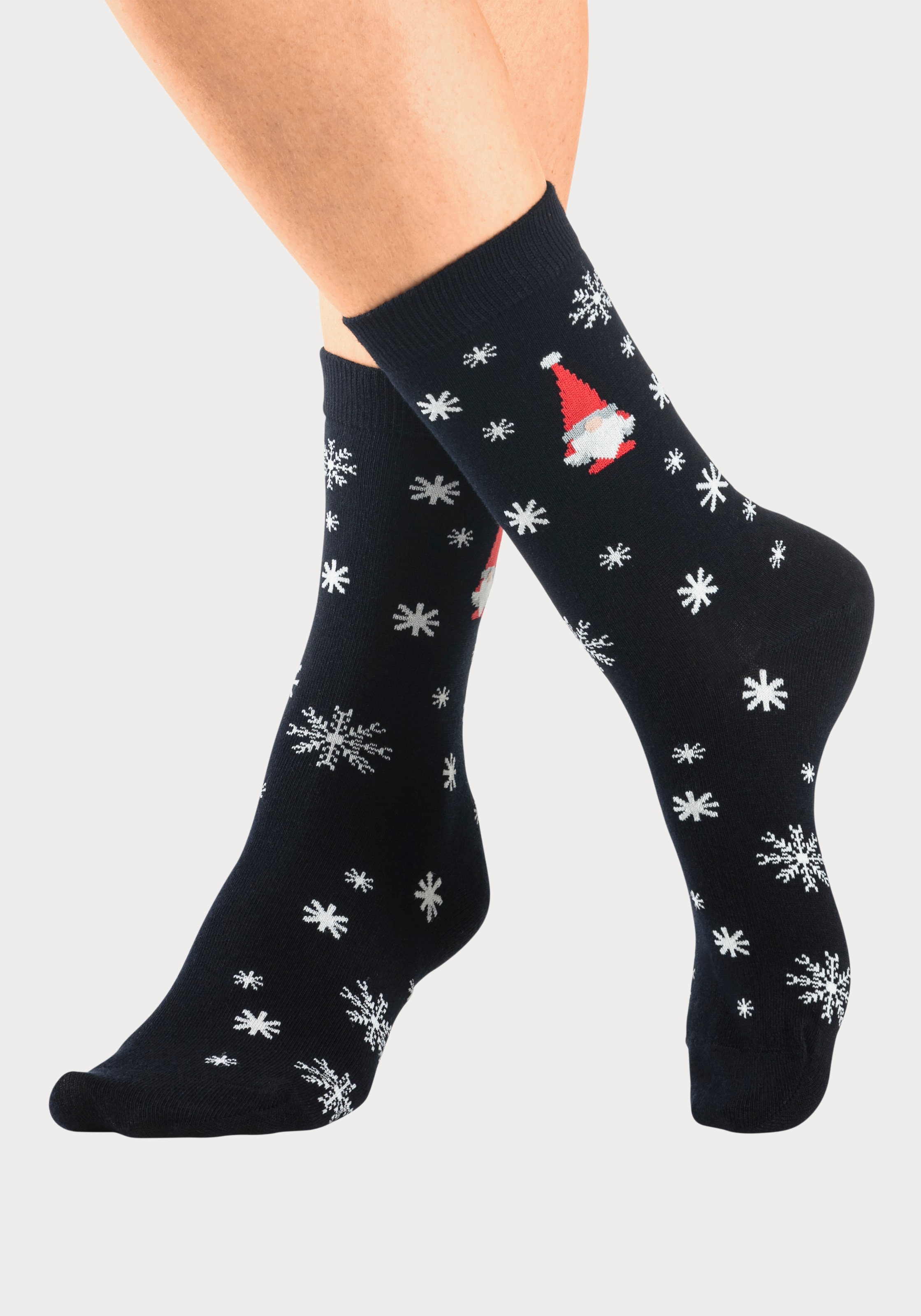 H.I.S Basicsocken, (Packung, 3 Paar), mit weihnachtlichen Motiven