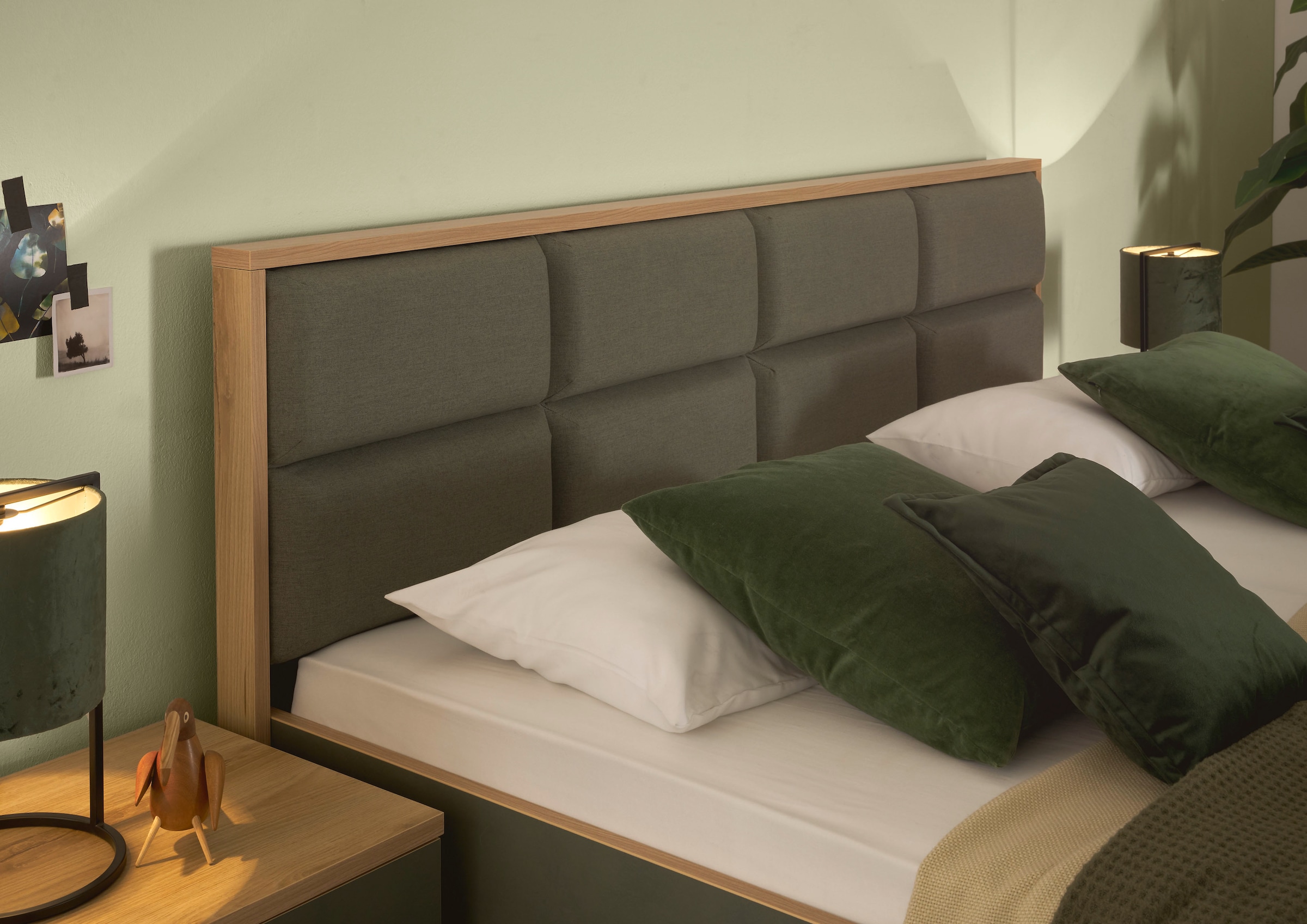Schlafkontor Bettanlage »Romano«, 180x200 cm, Bett inklusive 2 Nachtkommoden