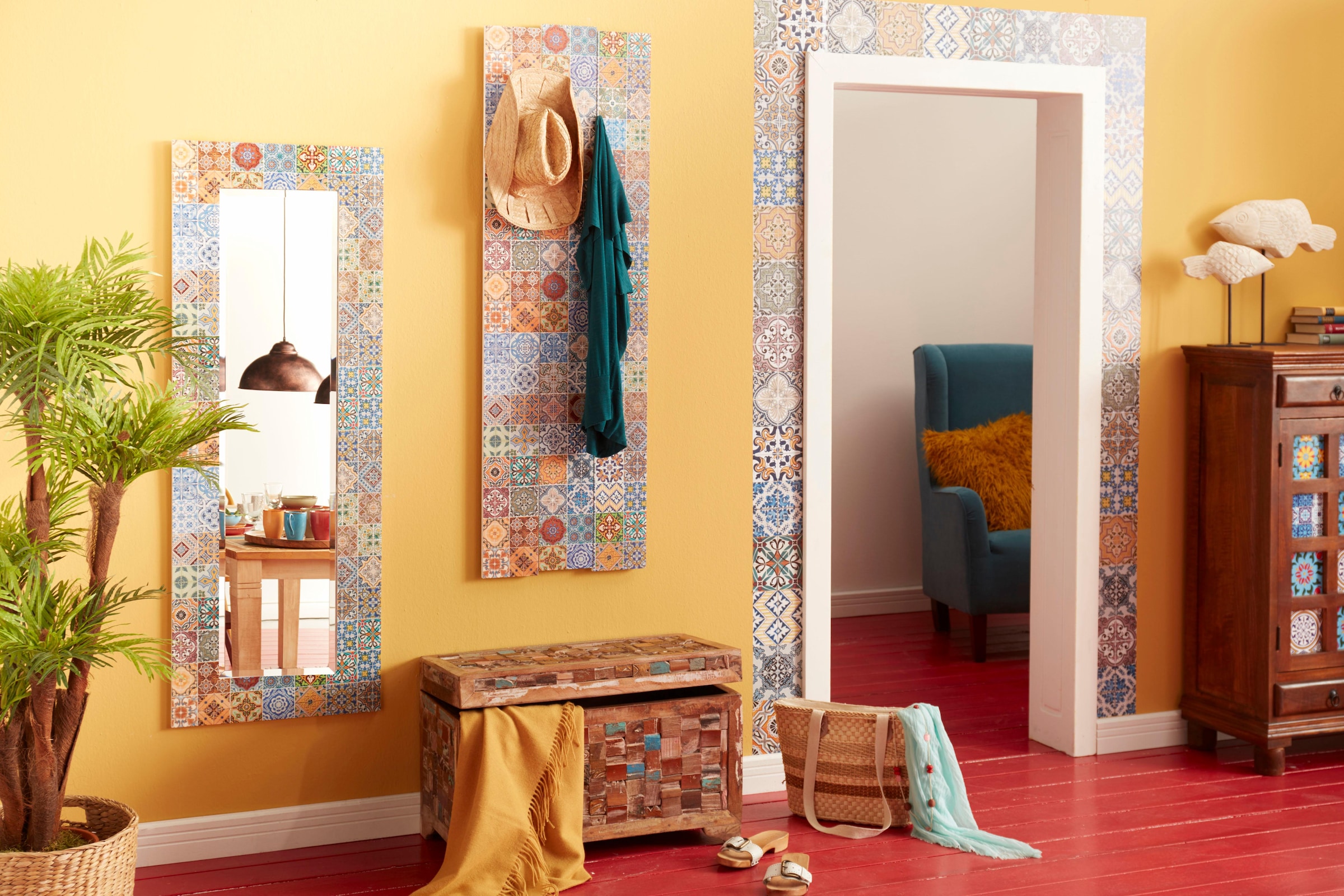 Home affaire Fliesenaufkleber »Ornamente«, (12 St.), Stickerfliesen, selbstklebend, Sticker, 12er Set