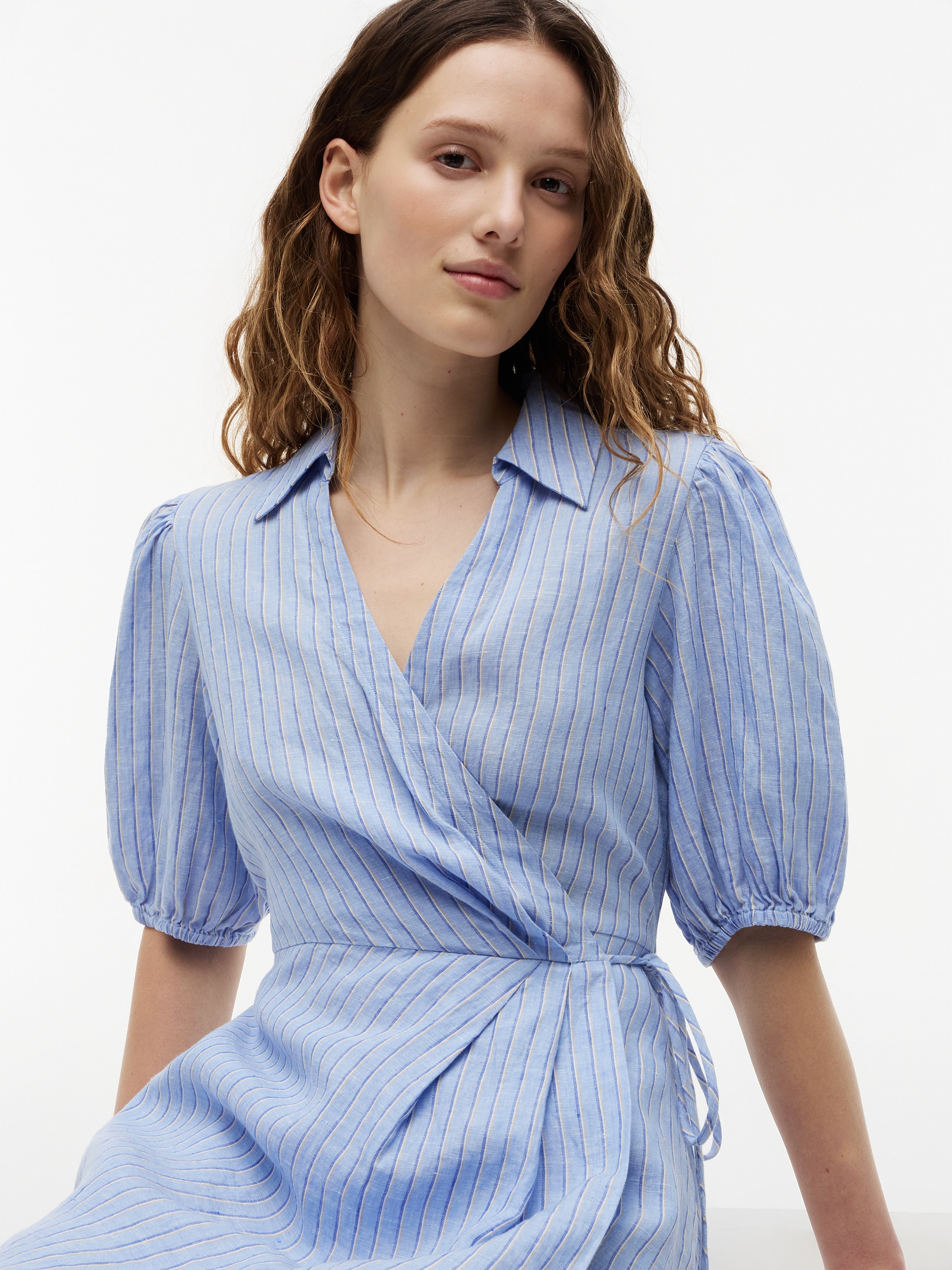 Tommy Hilfiger Wickelkleid »SUMMER LINEN WRAP TIE SHORT DRS« reines Leinen