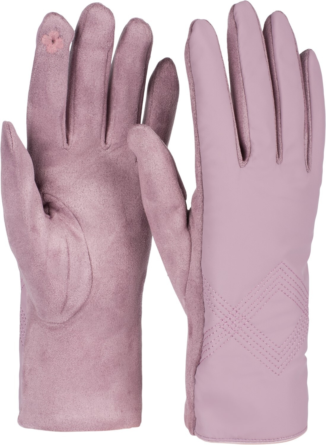 styleBREAKER Fleecehandschuhe "Touchscreen Handschuhe Zick-Zack bestickt" 1 Stk.