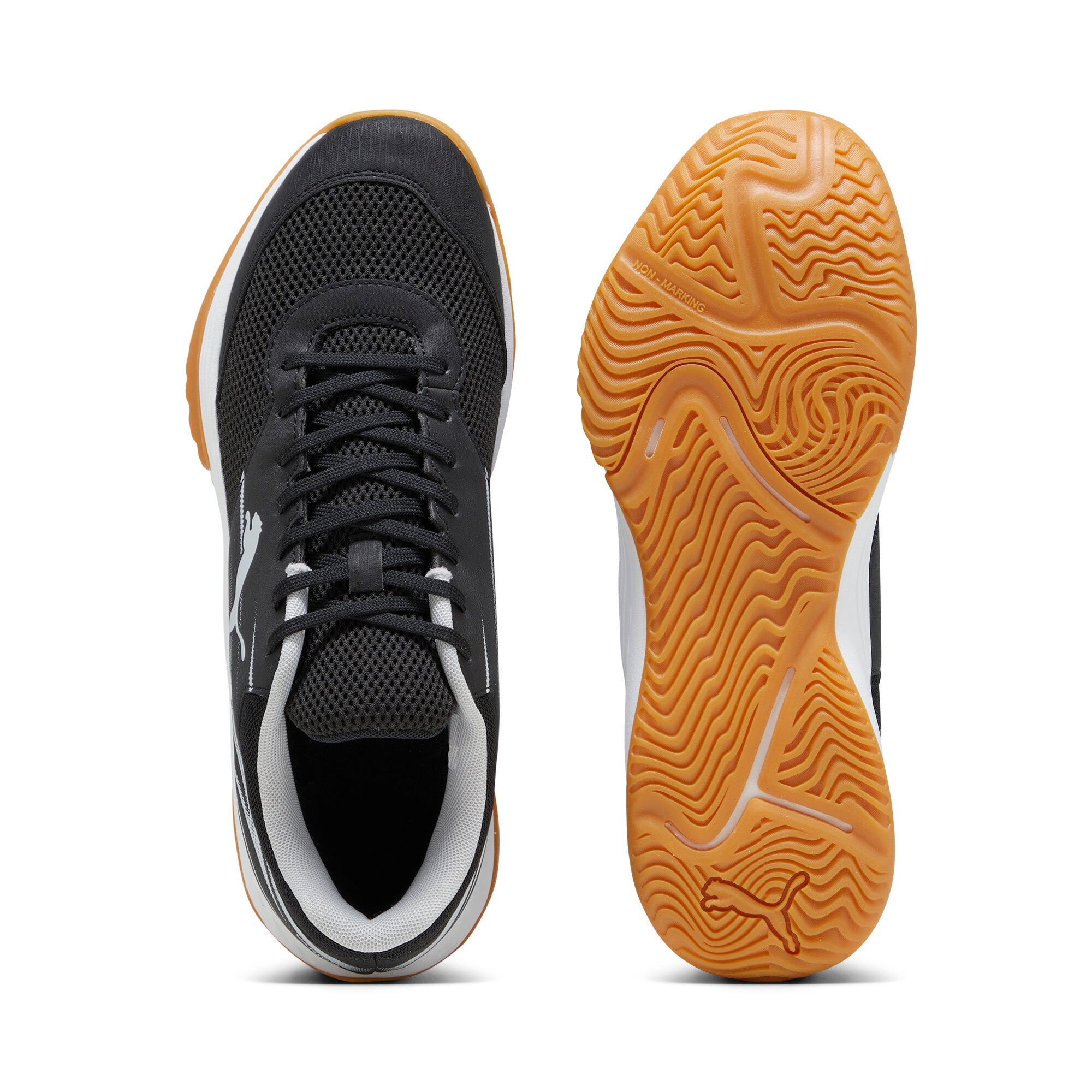 Hallenschuh PUMA "VARION II", Damen, Gr. 42, bunt (puma schwarz, cool light gray, gelb blaze, gum), Synthetik, Textil, mehrfarbig, Schuhe Hallenschuh, mit Gummilaufsohle und leichtem Profil, mit Schnürverschluss 4
