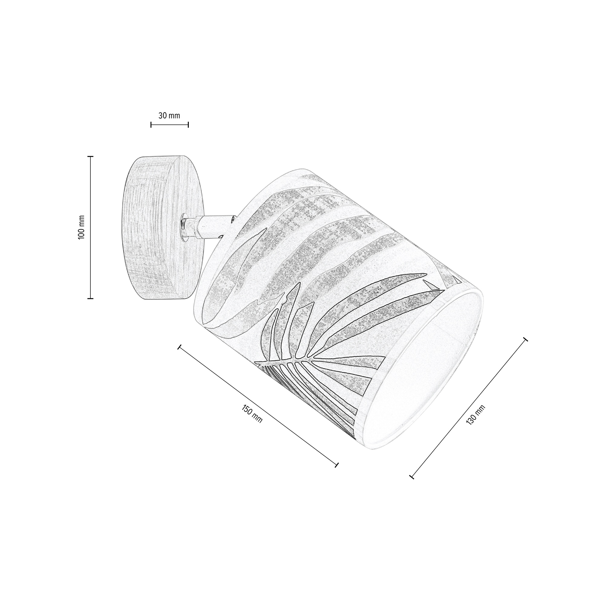 BRITOP LIGHTING Wandleuchte »HOJA«, 1 flammig, Leuchtmittel E27 | ohne Leuchtmittel, Schirme aus laminierter Tapete, Baldachin aus Eichenholz