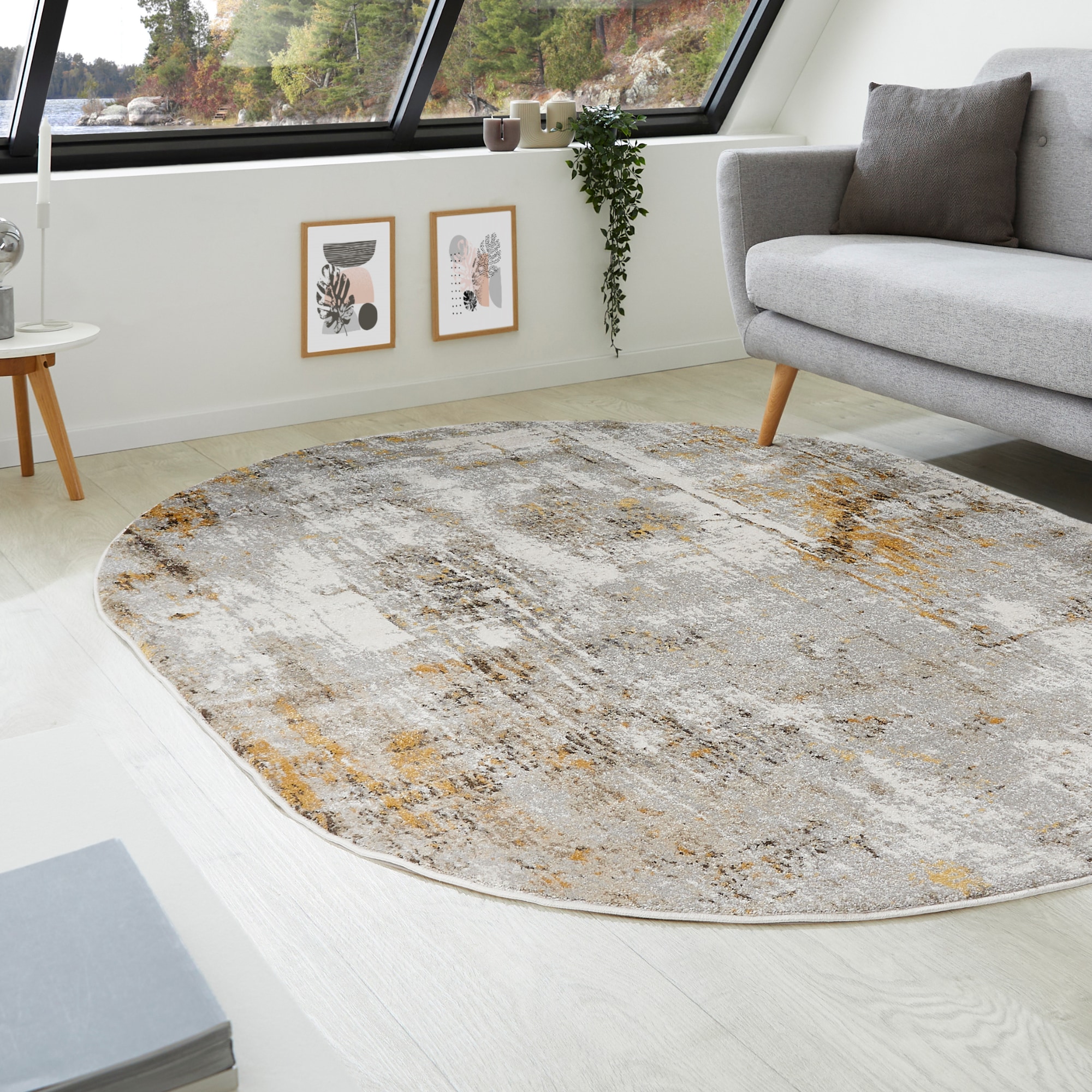 LUXOR living Teppich »Montreal«, oval, 12 mm Höhe, Kurzflor, modernes Design, Wohnzimmer, Schlafzimmer