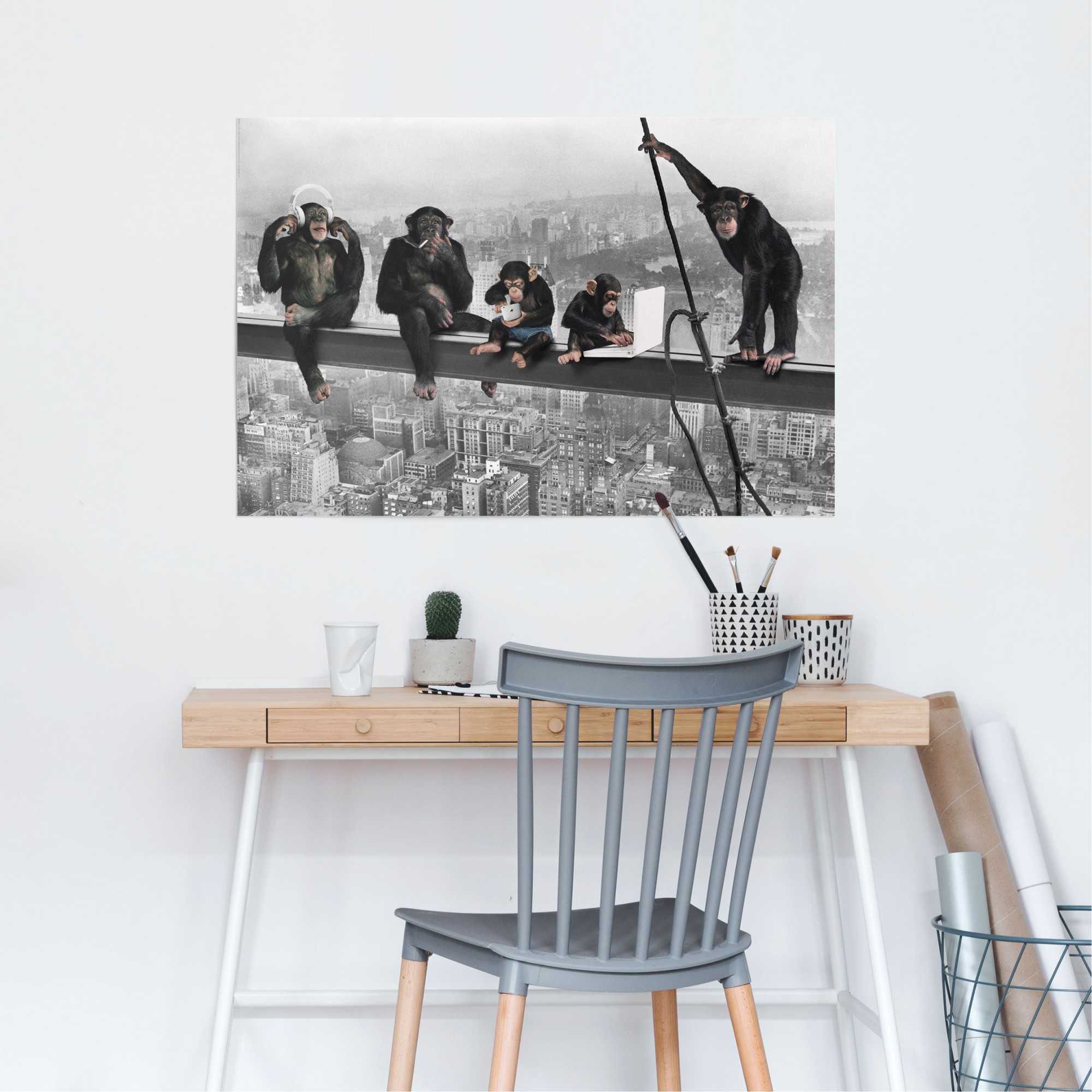 Reinders Poster "Schimpanse Stahlträger", (1 St.) günstig online kaufen