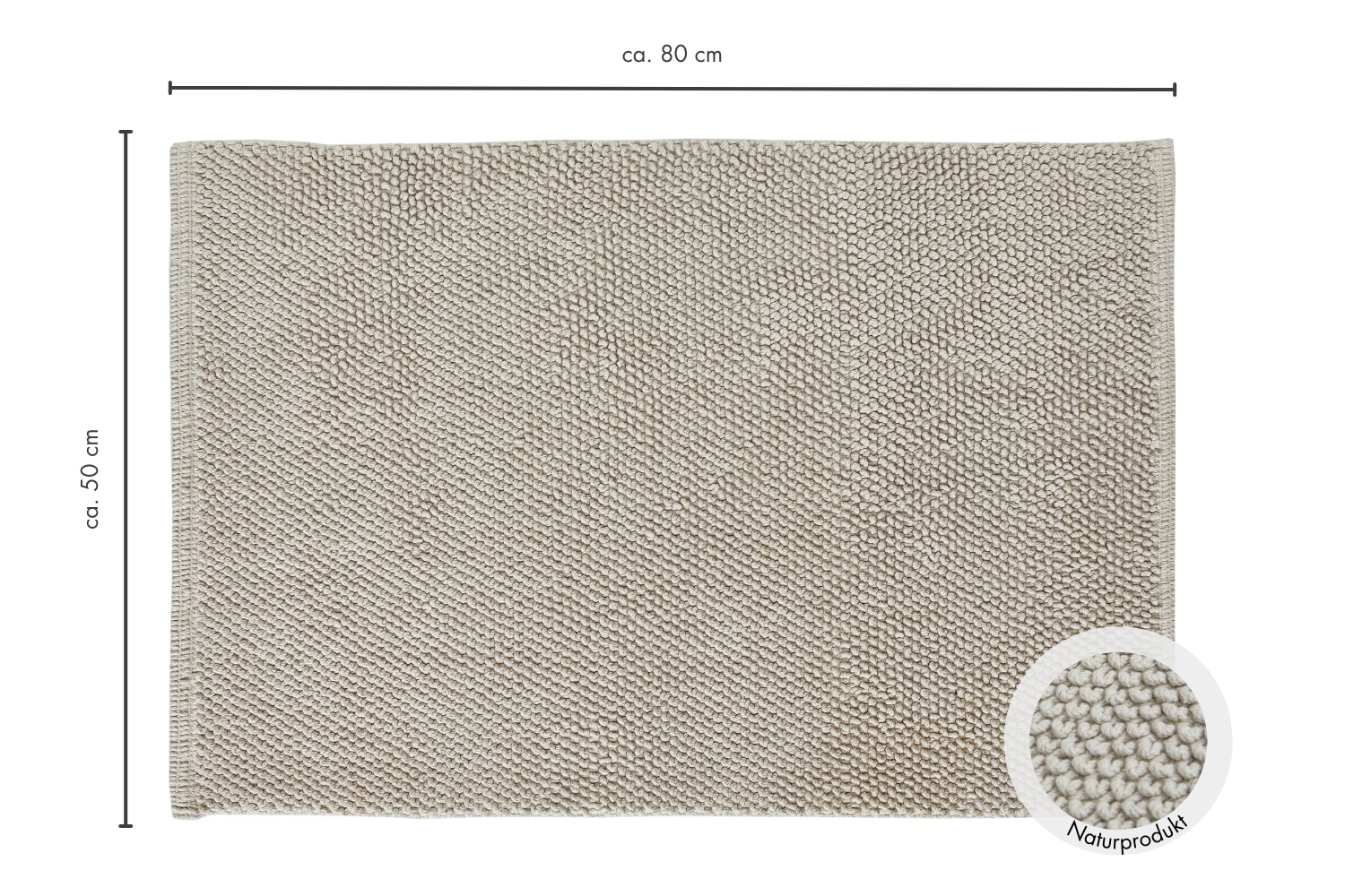 LUXOR living Badematte »Atlanta, 50x80 cm«, fußbodenheizungsgeeignet-beidseitig nutzbar, Badteppich, Duschvorleger, Uni Farben, saugstark