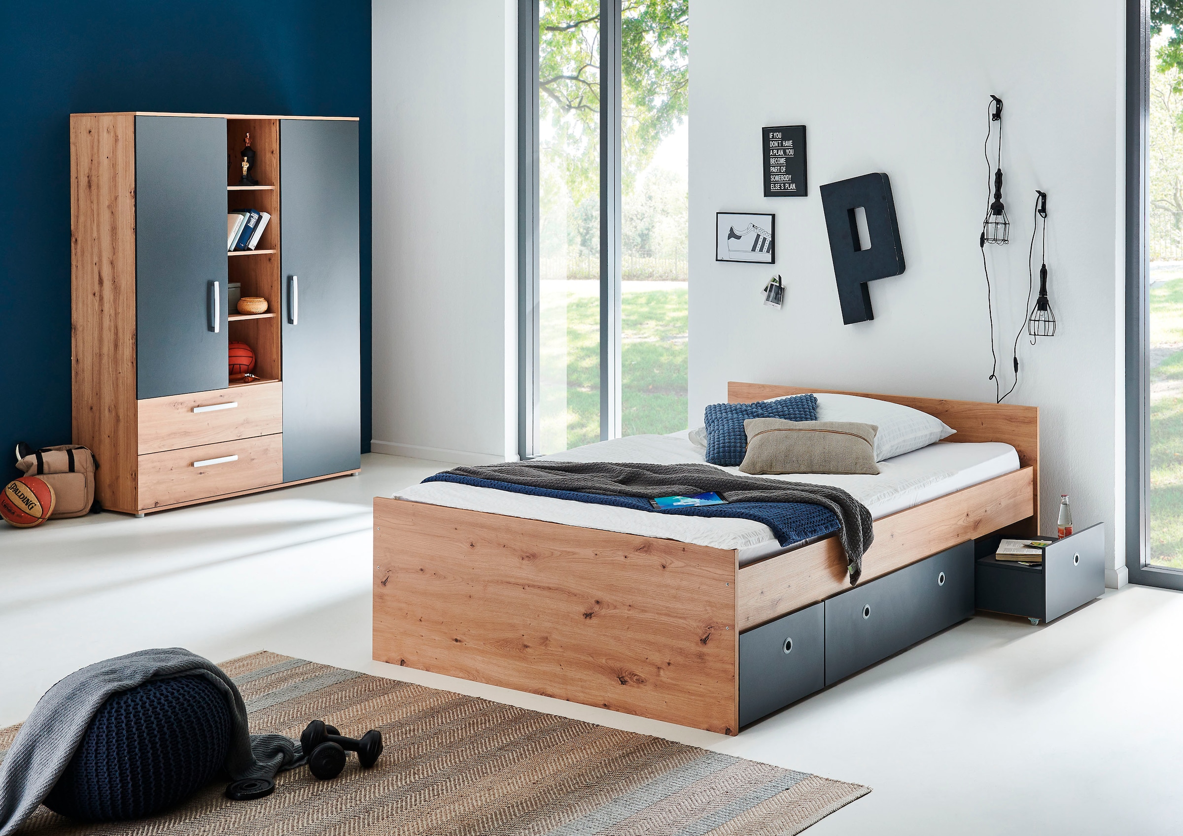 arthur berndt Jugendzimmer-Set "Alessio" Set, Bett und Kleiderschrank, 3 St günstig online kaufen