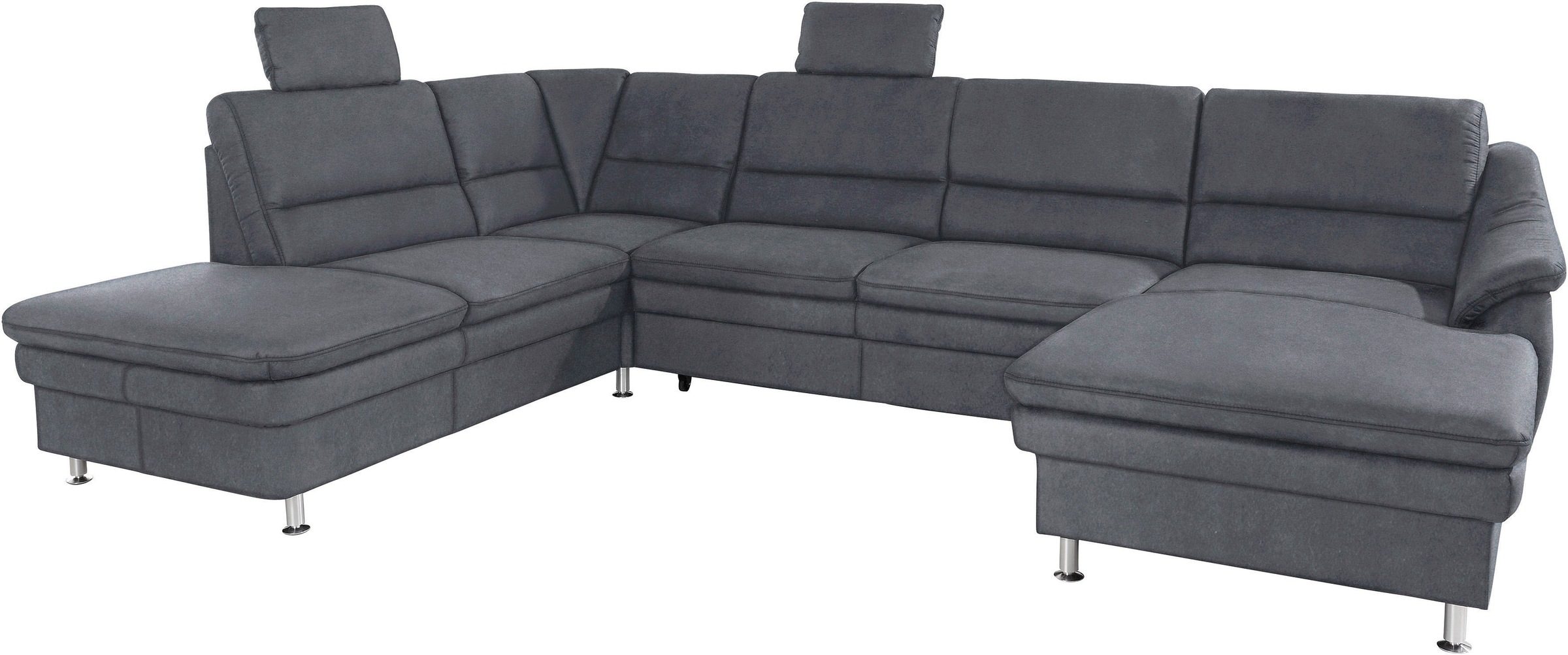 sit&more Wohnlandschaft "Cardoso, U-Form, B: 324 cm, Bettfunktion und Relaxfunktion optional" 2 Kopfstützen inklusive, Federkern, komfortable Sitzhöhe 47 cm