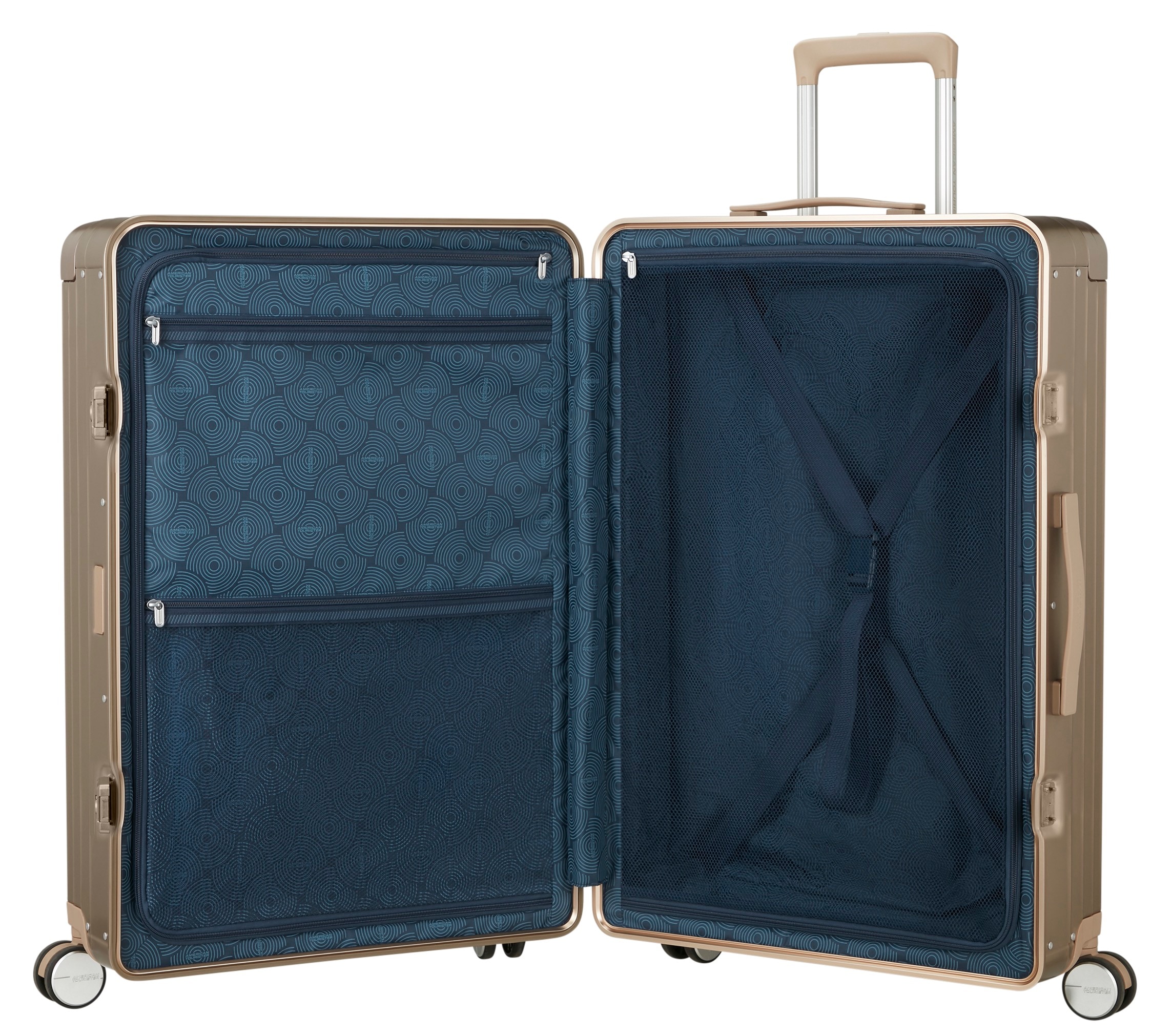 American Tourister® Hartschalen-Trolley »SOUNDBOX ALU, verschiedene Größen und Farben«, 4 Rollen, Hartschalen-Koffer zwei TSA-Schlösser Aluminium-Koffer