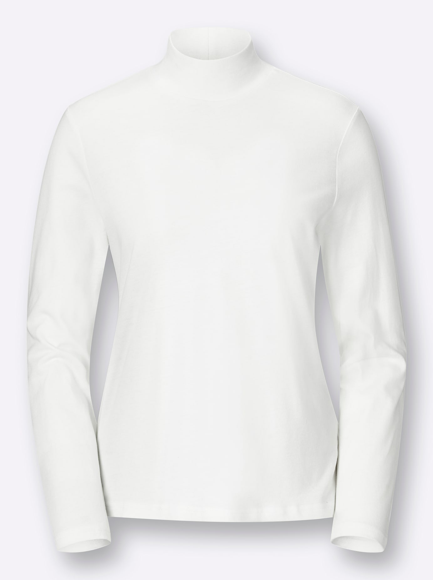 Stehkragenshirt CASUAL LOOKS "Shirt", Damen, Gr. 52, weiß (wollweiß), 50% Baumwolle, 50% Modal, unifarben, ohne Ausschnitt, Shirts Stehkragenshirt 3