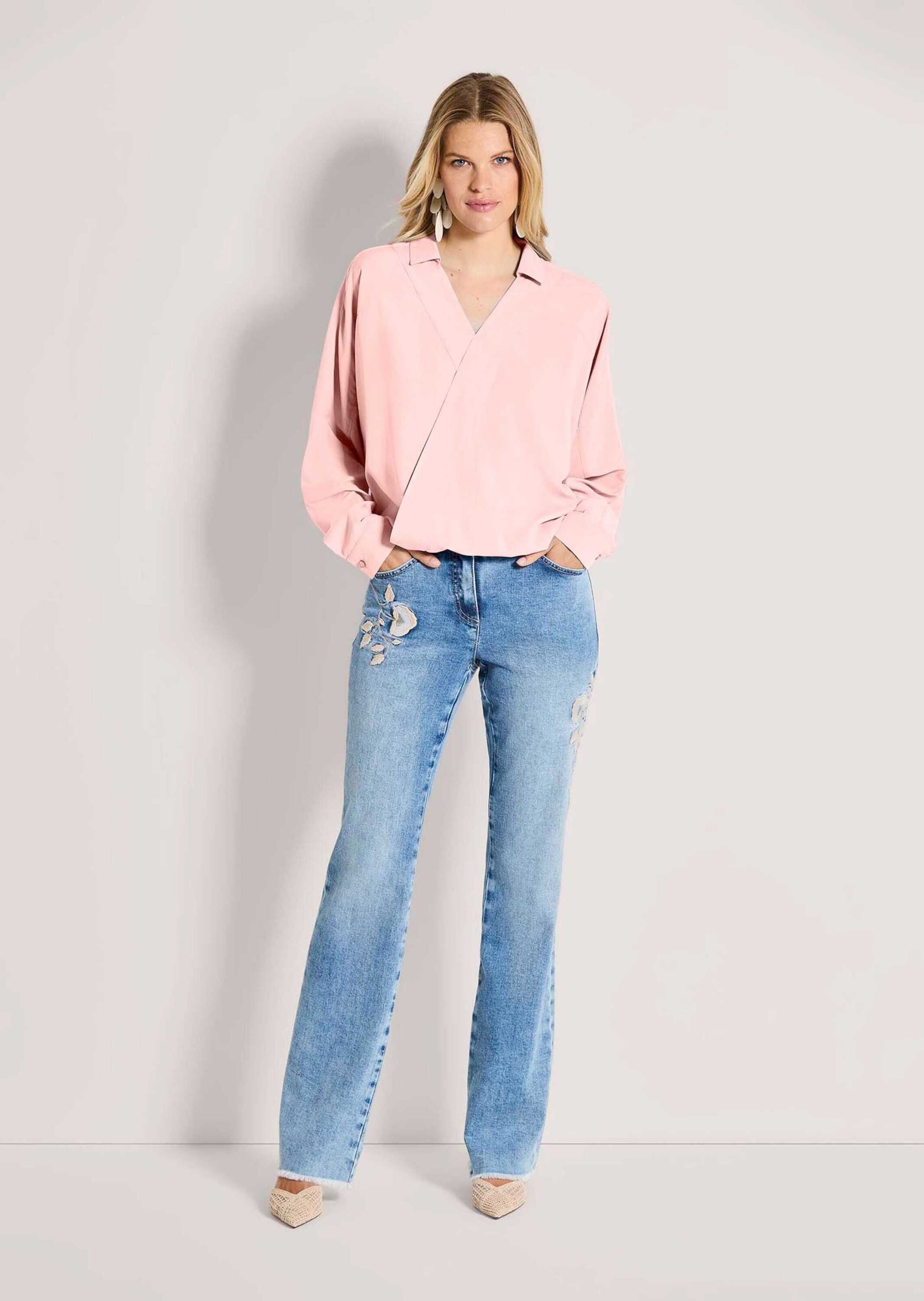 MADELEINE Langarmbluse »Bluse Bluse im Wickel-Look«