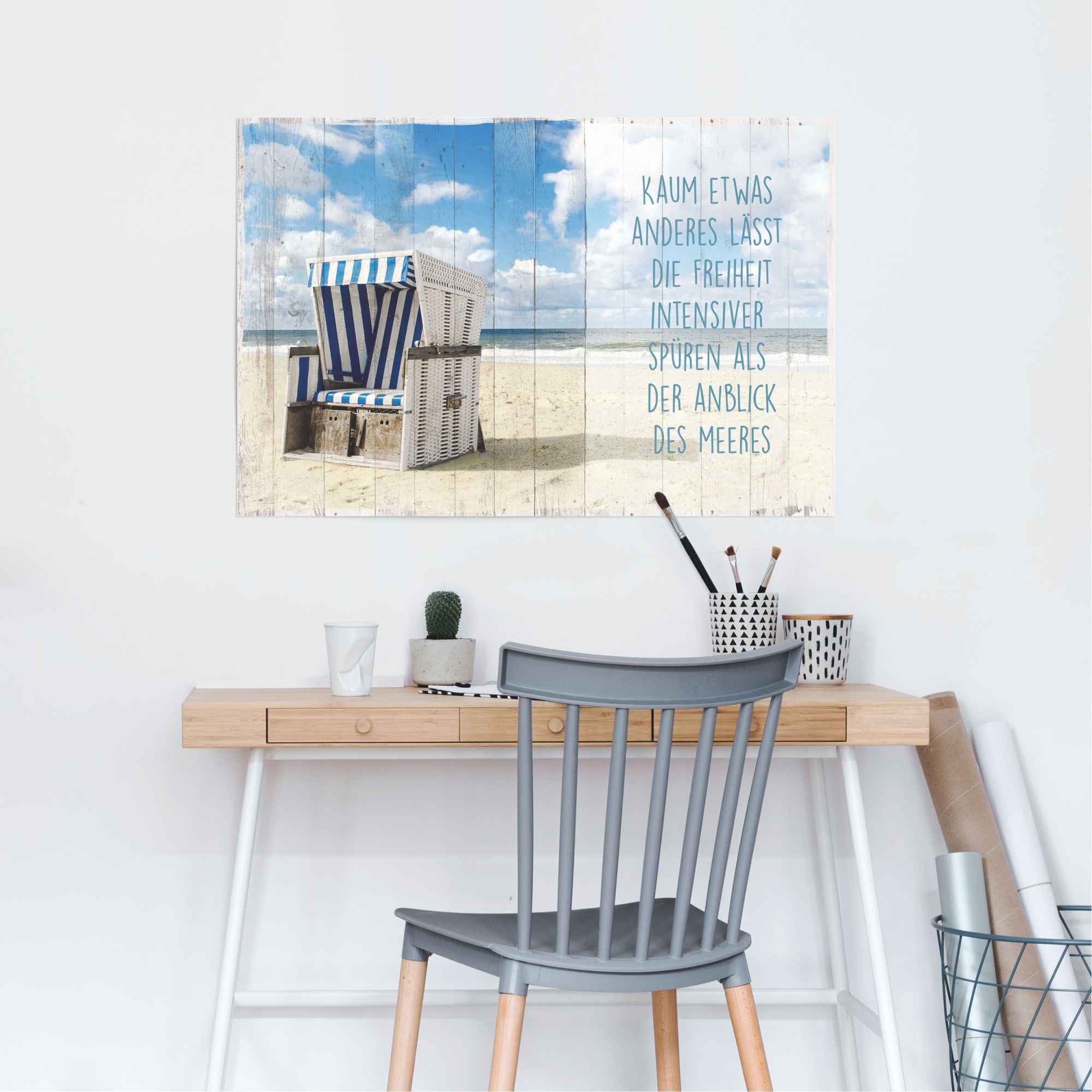 Reinders Poster "Freiheit am Strand Spruch" 1 Stk. tlg. günstig online kaufen