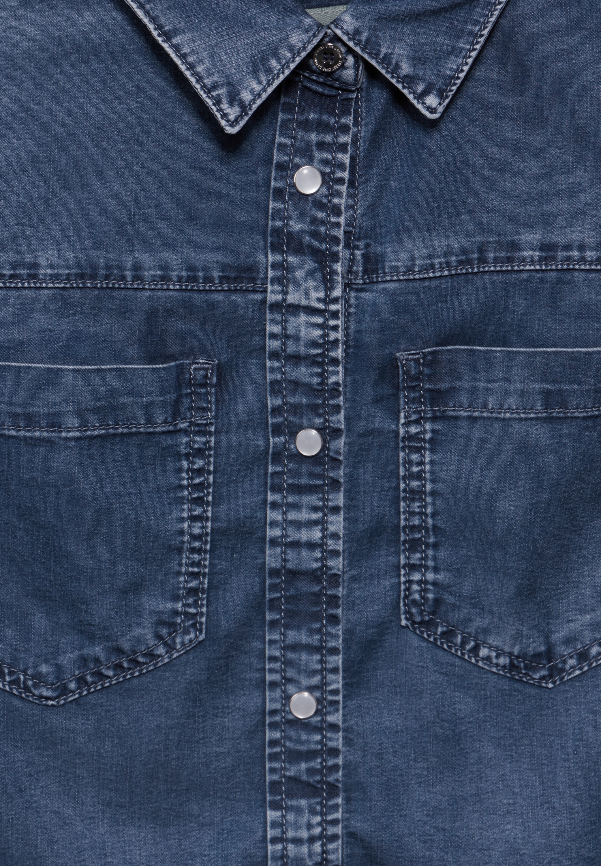 STREET ONE Jeansbluse, mit durchgehender Knopfleiste vorn