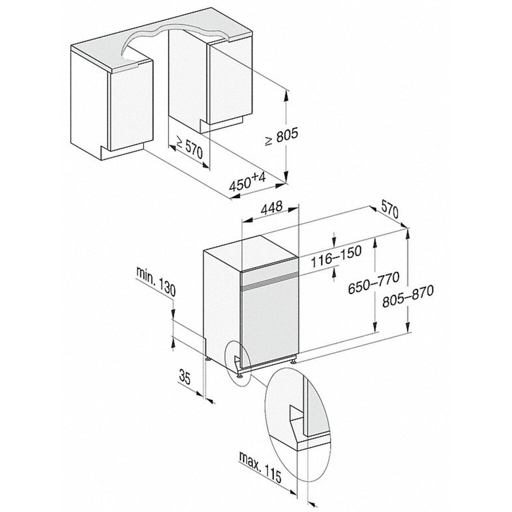 Miele teilintegrierbarer Geschirrspüler »G 5640 SCi SL«, G 5640 SCi SL, 6 l, 9 Maßgedecke