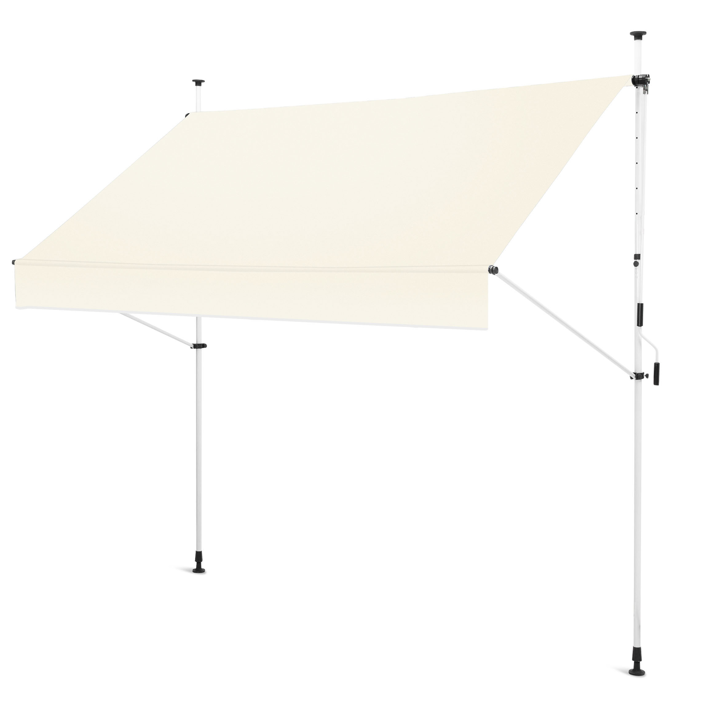 Klemmmarkise, 300x120x200-300 cm, ohne Bohren, gerader Schnitt