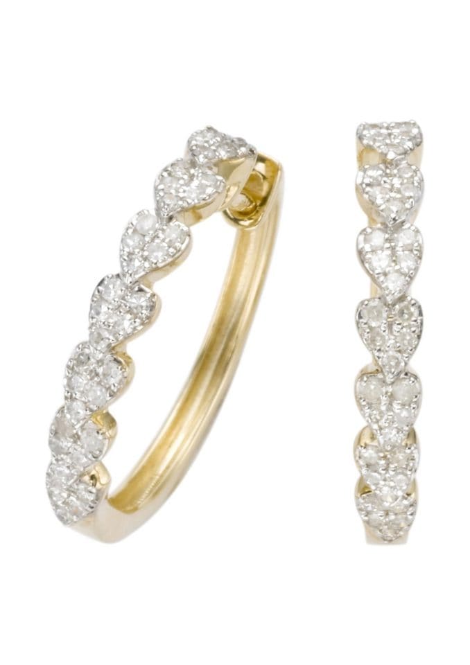 Firetti Paar Creolen »Schmuck Geschenk Gold 375 Ohrschmuck Creole«, mit Diamant