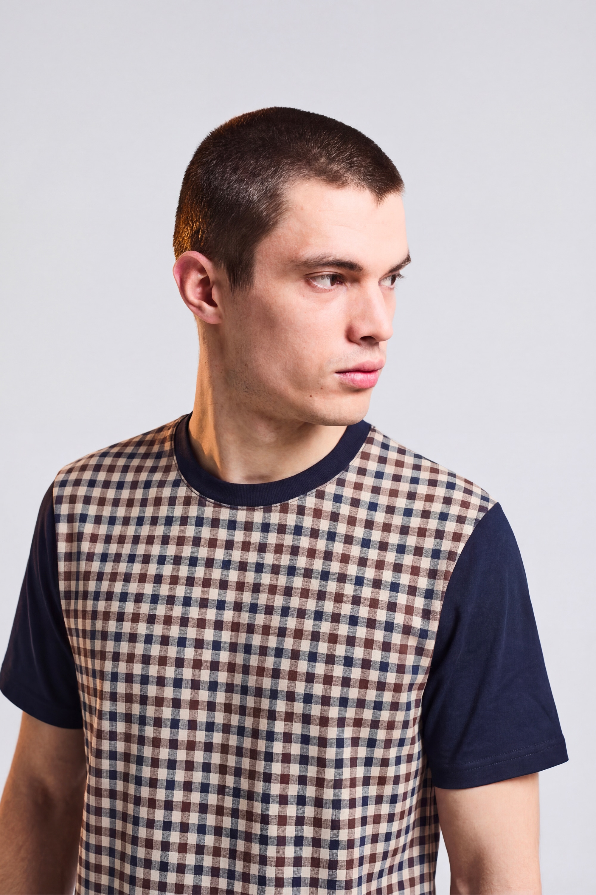 Aquascutum Active T-Shirt »ACTIVE SIDE CLUB CHECK T-SHIRT Herren« T-Shirt Herren, leichtes Kurzarmshirt, Karohemd, Outdoor, Sale