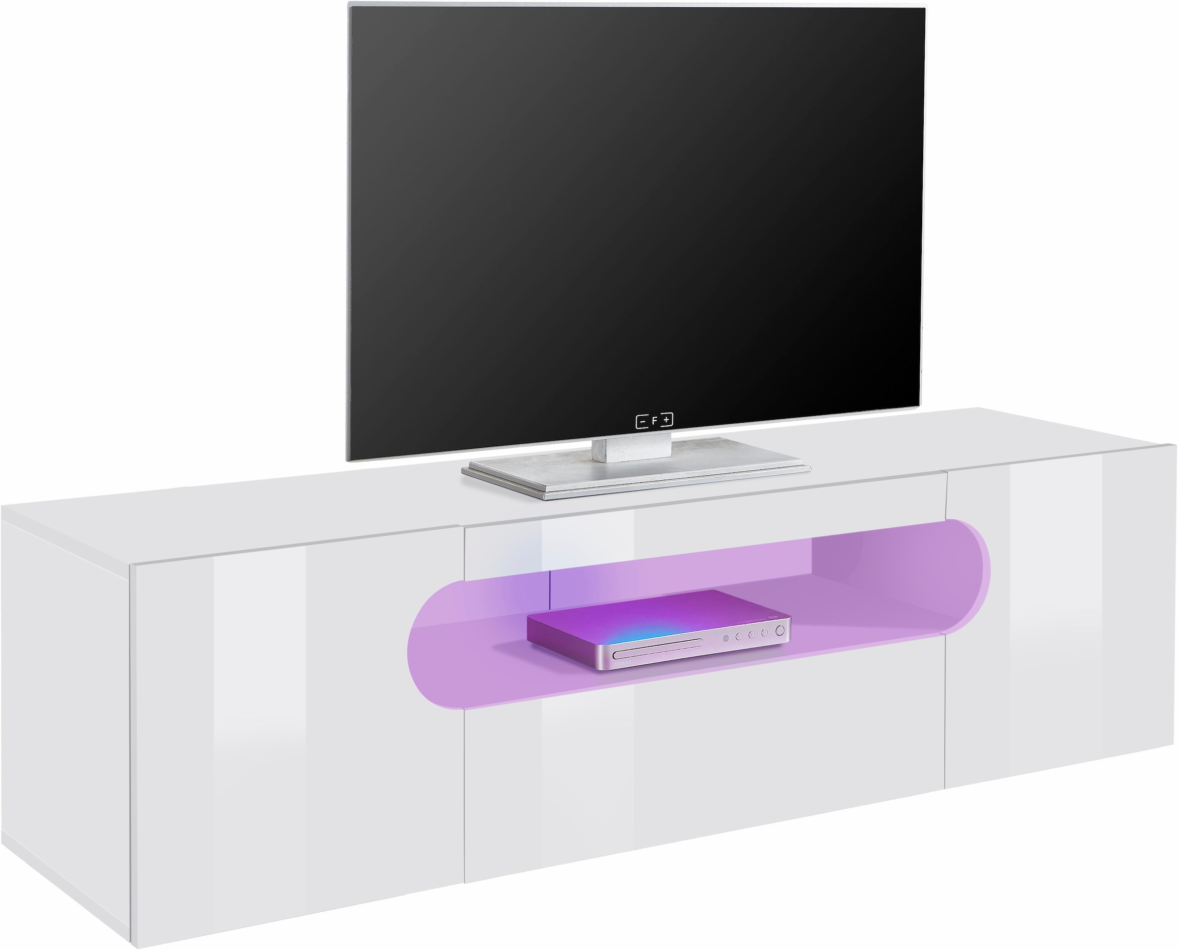 Lowboard »Real,Lowboard,TV-Kommode,TV-Möbel,Breite 150 kompl. hochglanz lackiert«, mit...