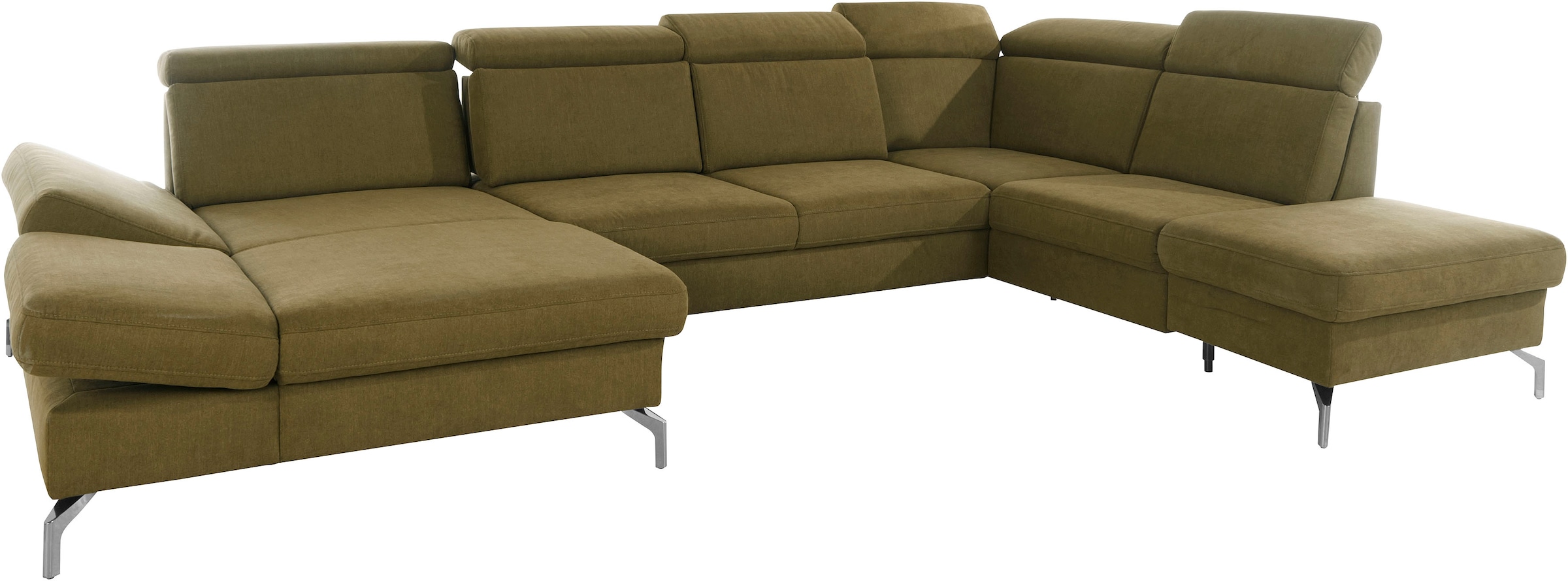 sit&more Wohnlandschaft »Brisbane U-Form« Fußhöhe 15 cm, inklusive Sitztiefen-, Armteil- und Kopfteilverstellung