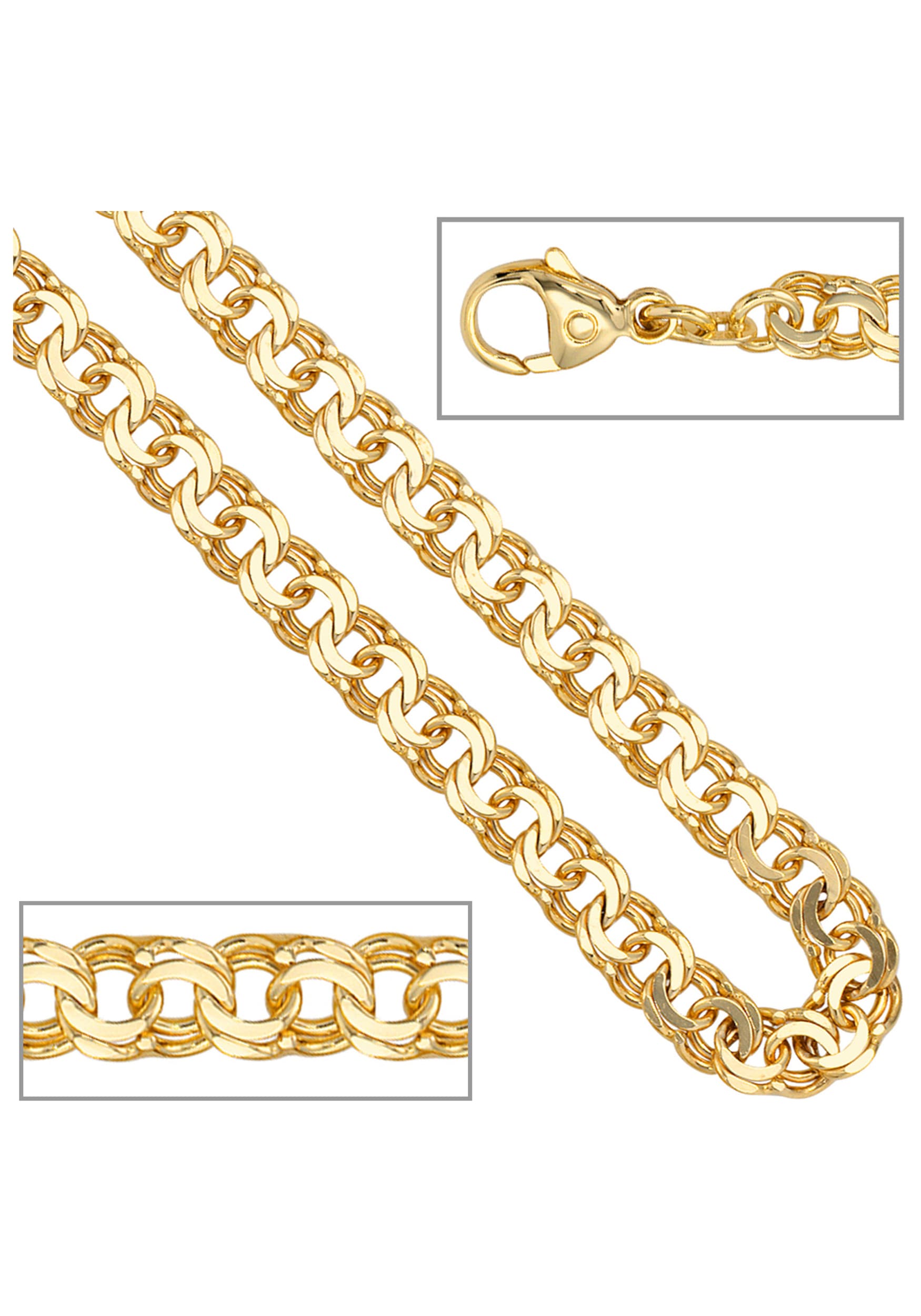 JOBO Goldarmband, Garibaldiarmband 585 Gold massiv 19 cm