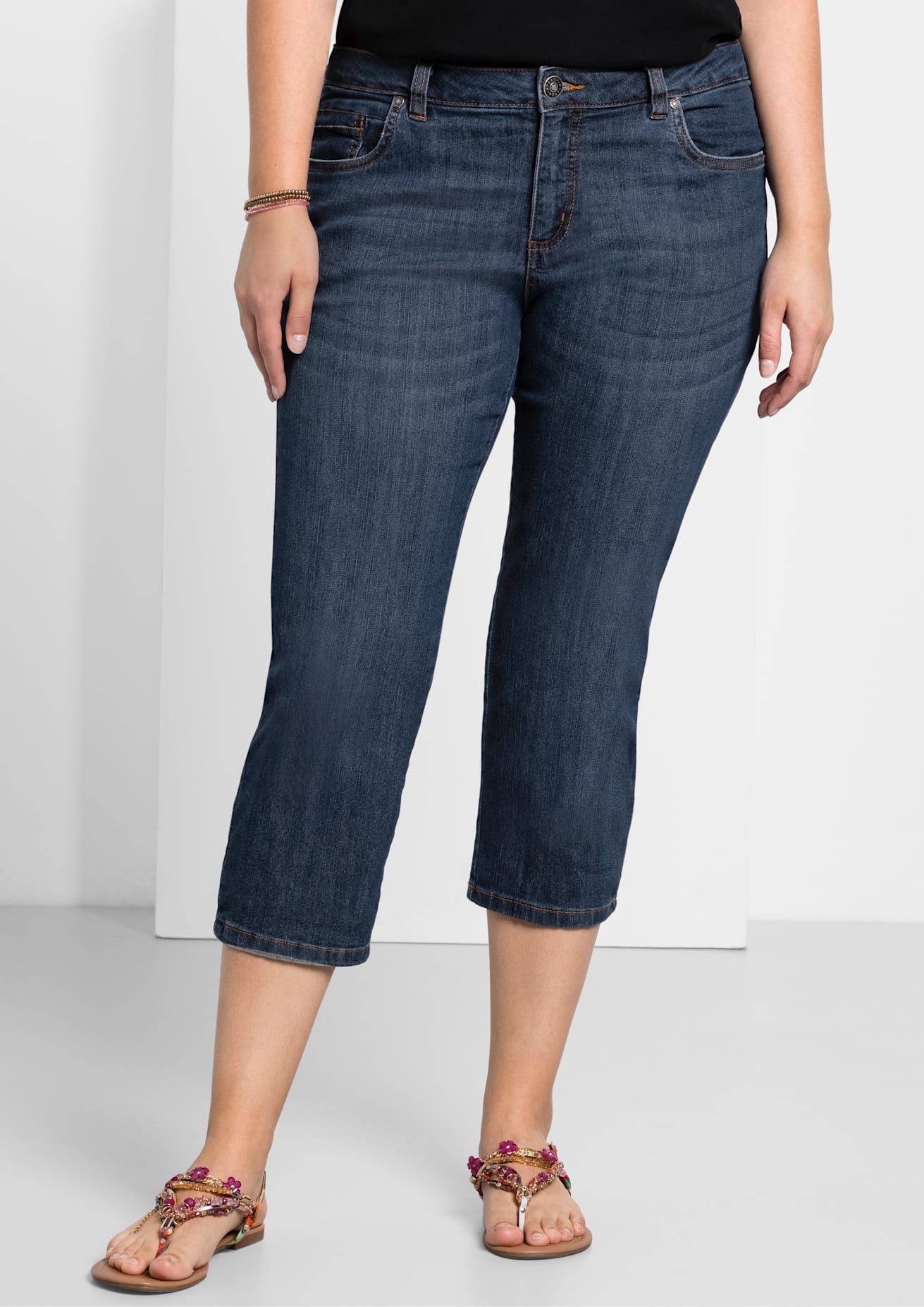 Sheego 5-Pocket Jeans Dark Blue Denim 58