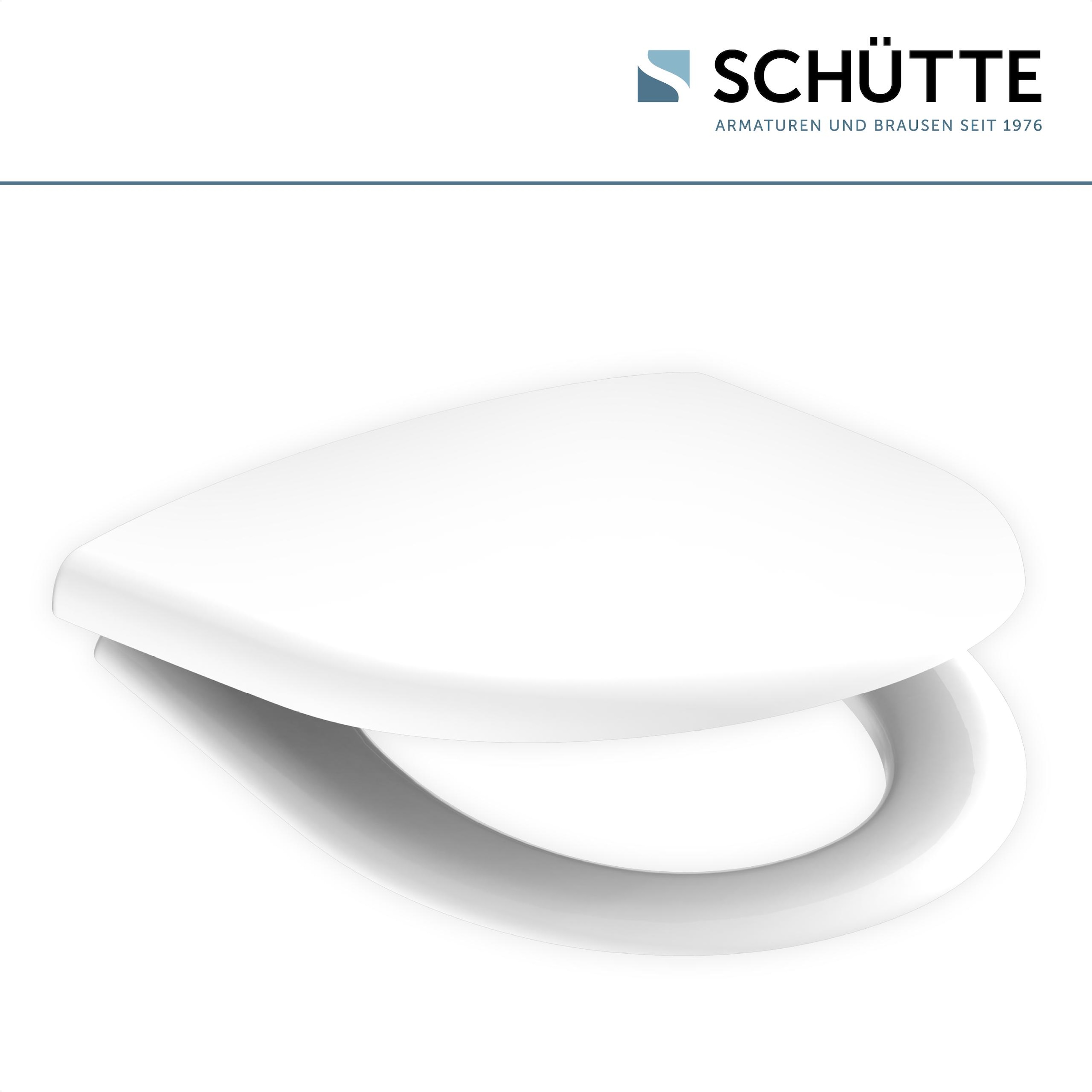 Schütte WC-Sitz »Duroplast, WHITE D-Form PRO 3«, (WC-Sitz, Befestigungsmaterial, Montageanleitung), mit Absenkautomatik und Schnellverschluss