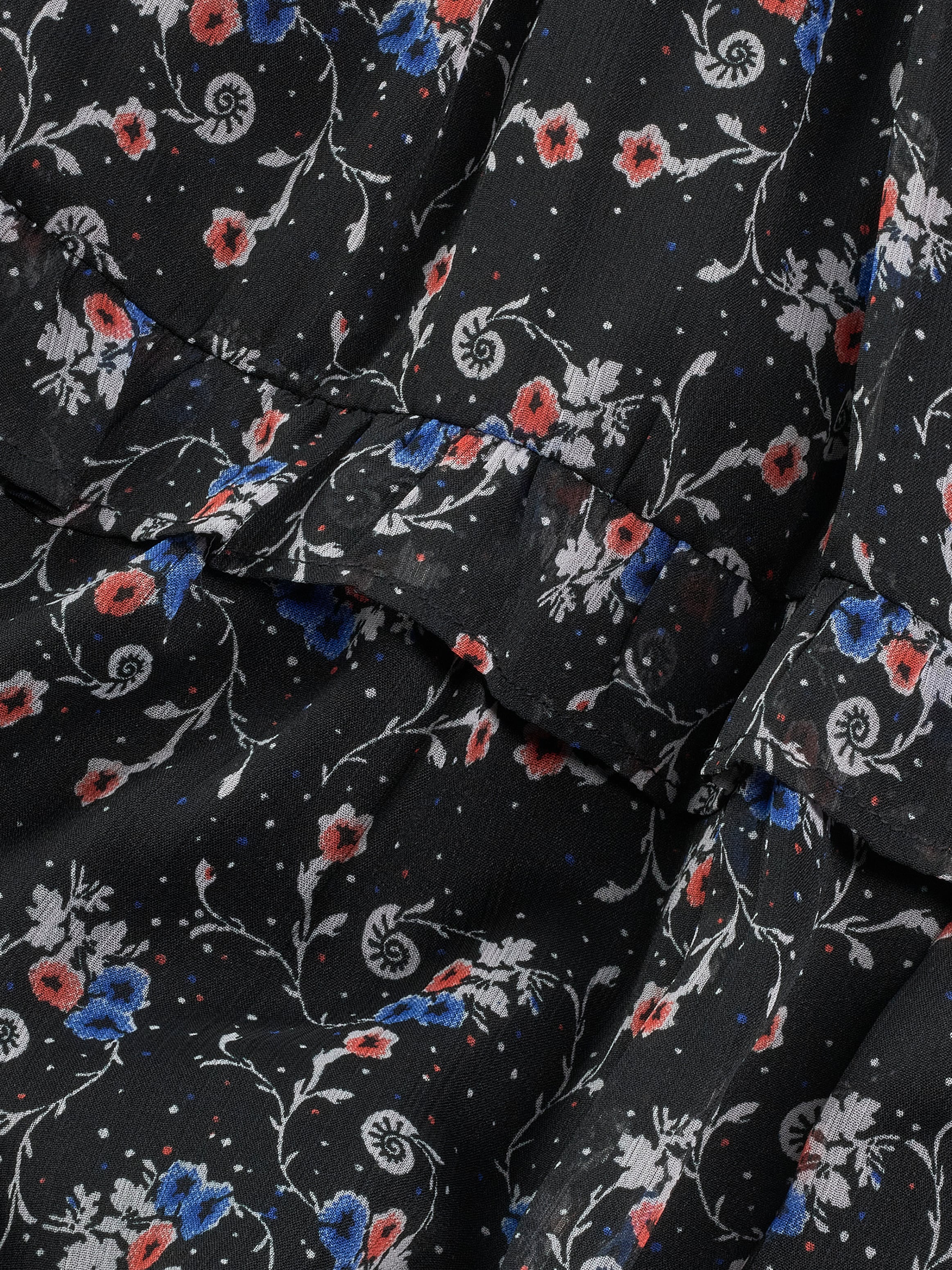 Tommy Jeans Maxikleid »TJW AOP CHIFFON MAXI DRESS EXT«, mit Allover-Print, Rüschen