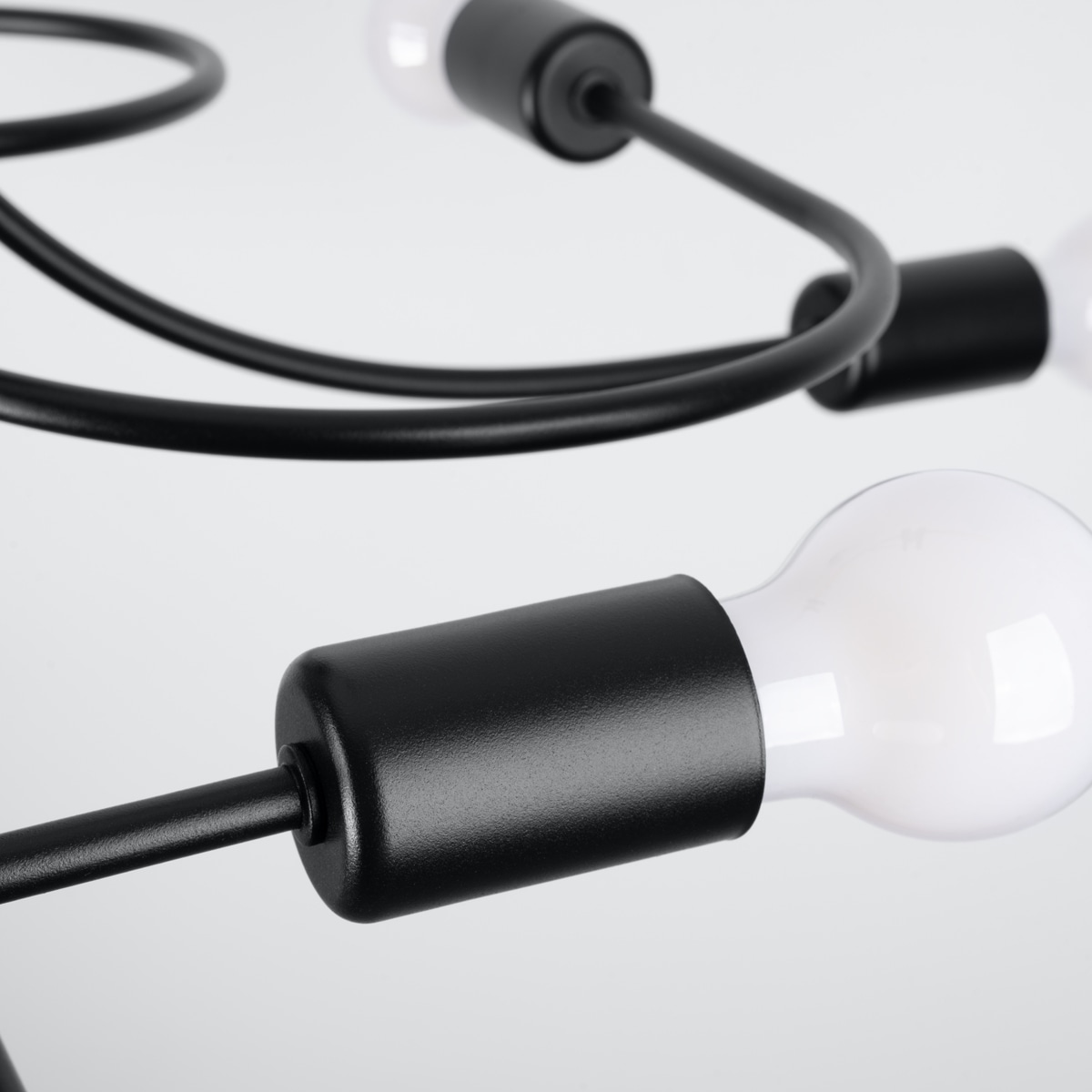 SOLLUX lighting Deckenleuchte »Kronleuchter LEVAR 8 schwarz«, 8 flammig, Leuchtmittel E27 | ohne Leuchtmittel, Streulicht