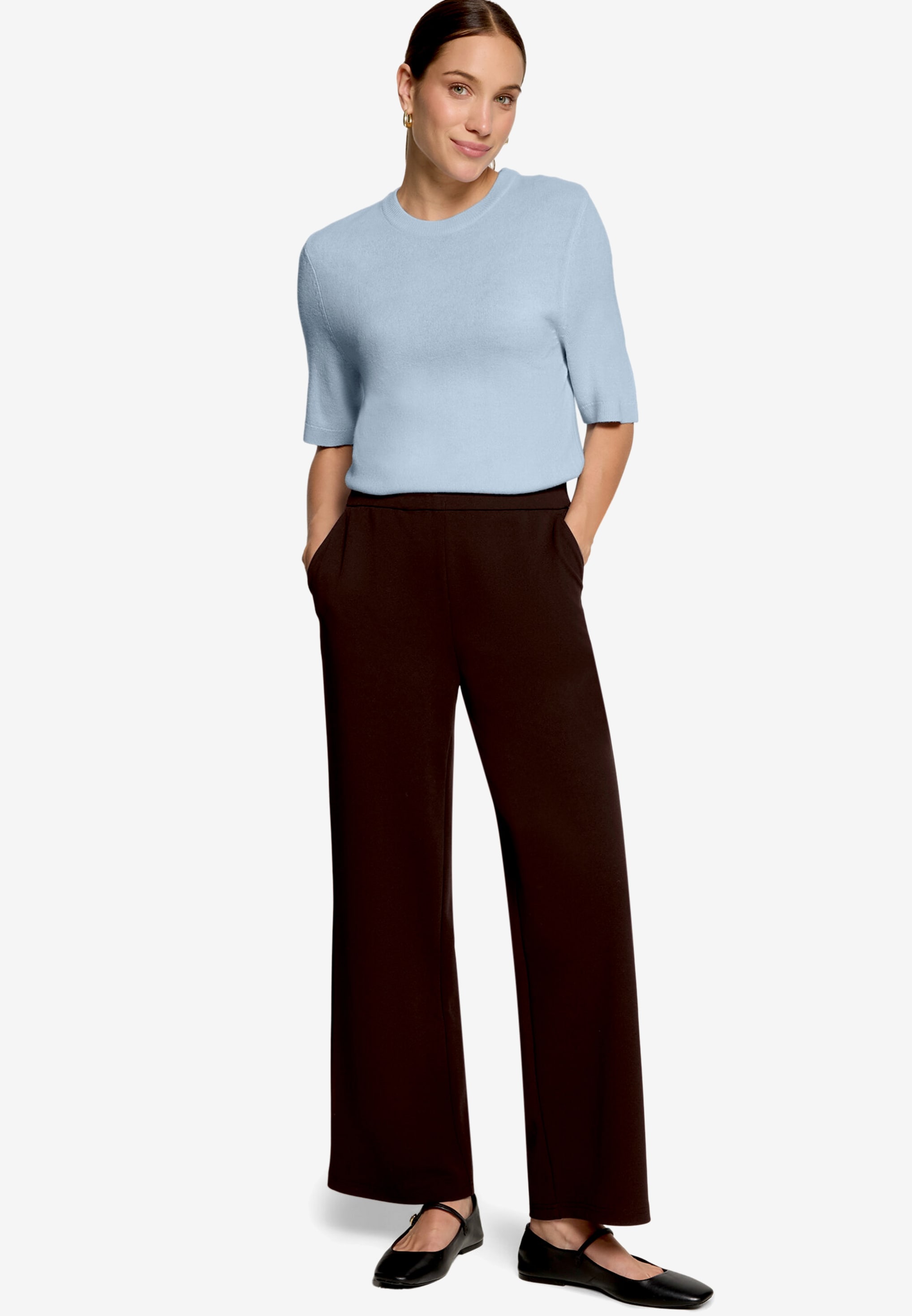 Zero Schlupfhose  Casual-Hose mit weitem Bein, Gummizug