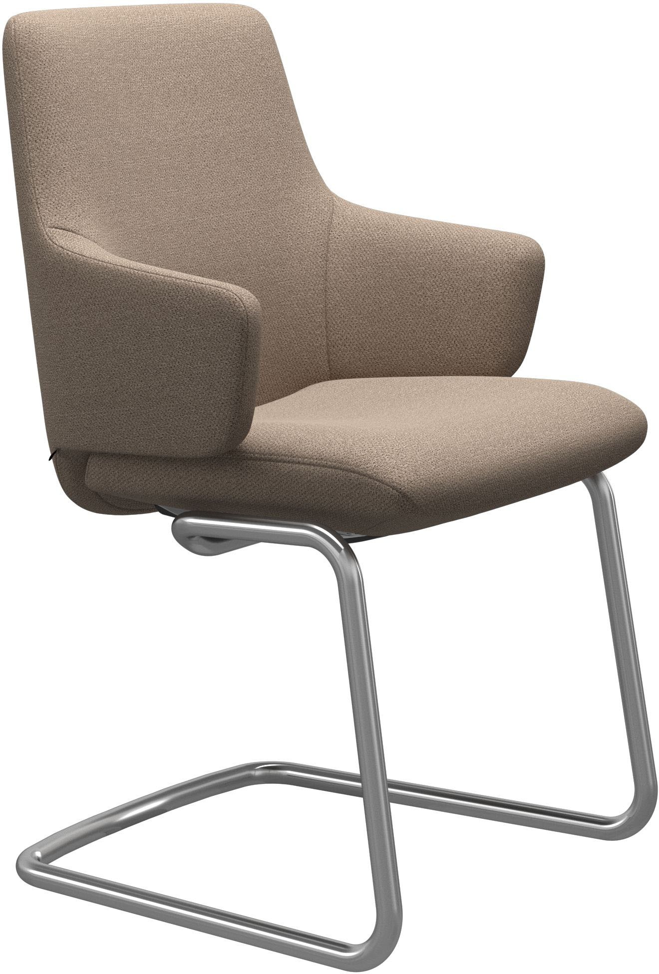 Stressless® Polsterstuhl »Laurel«, ROHLEDER Stoff Q2 FARON, Low Back mit Armlehne, Größe L, mit Beinen aus Stahl in Schwarz matt