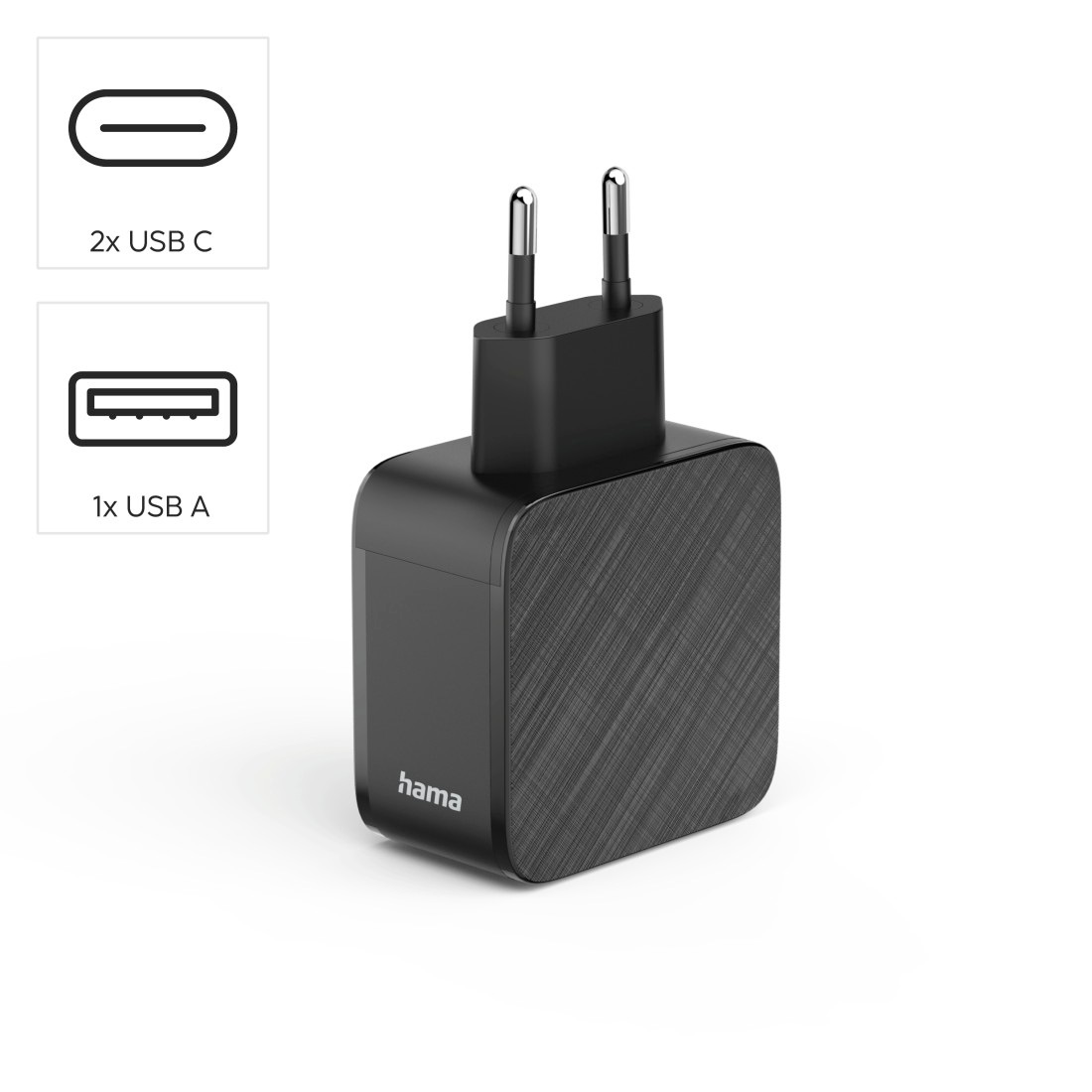 Hama Schnelllade-Gerät »Ladeadapter 2x USB-C PD, 1 USB-A QC, 65 W« 1 Stk. tlg.