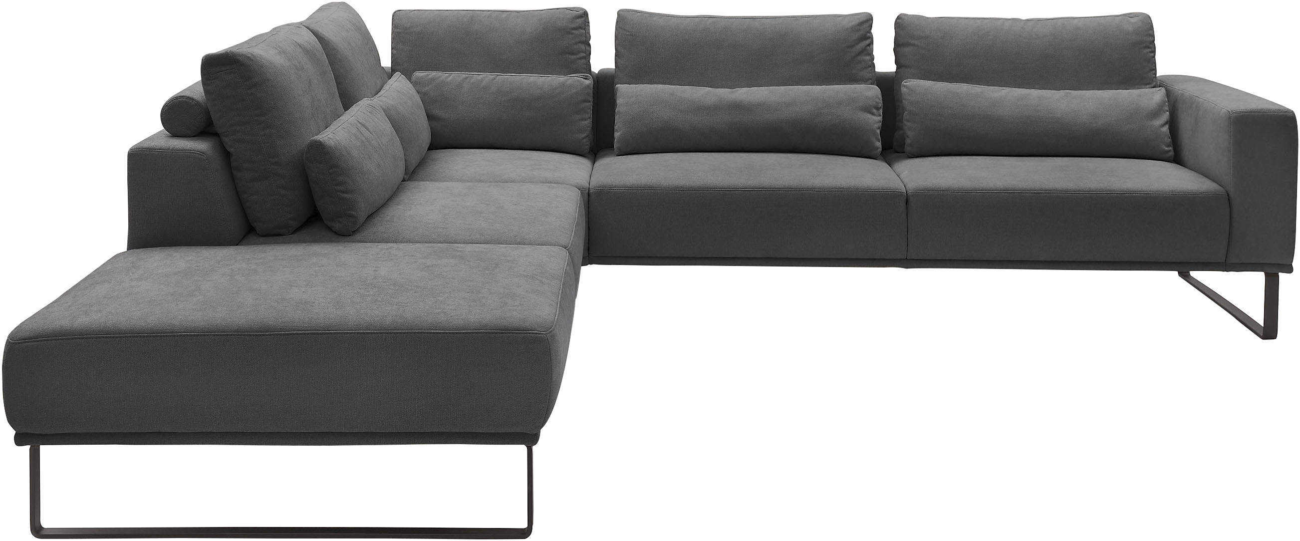 Musterring "JustB PM100 Federkern & Kaltschaum, bequem, Breite 308cm, L-Form" mit Sitztiefenverstellung und Kissen, mit Metallkufe, Maße 290x308 cm