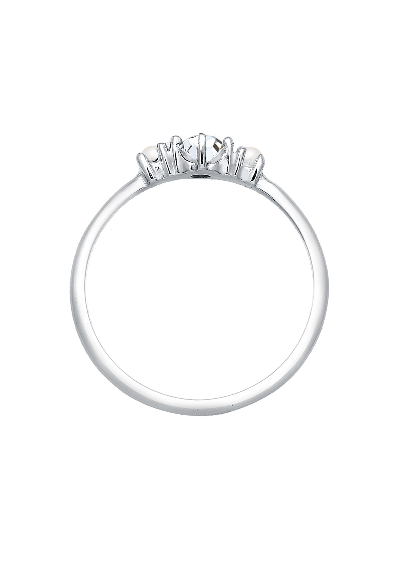 Elli Verlobungsring »Glas Kristalle Synthetische Perle Weiß 925 Sterling Silber«