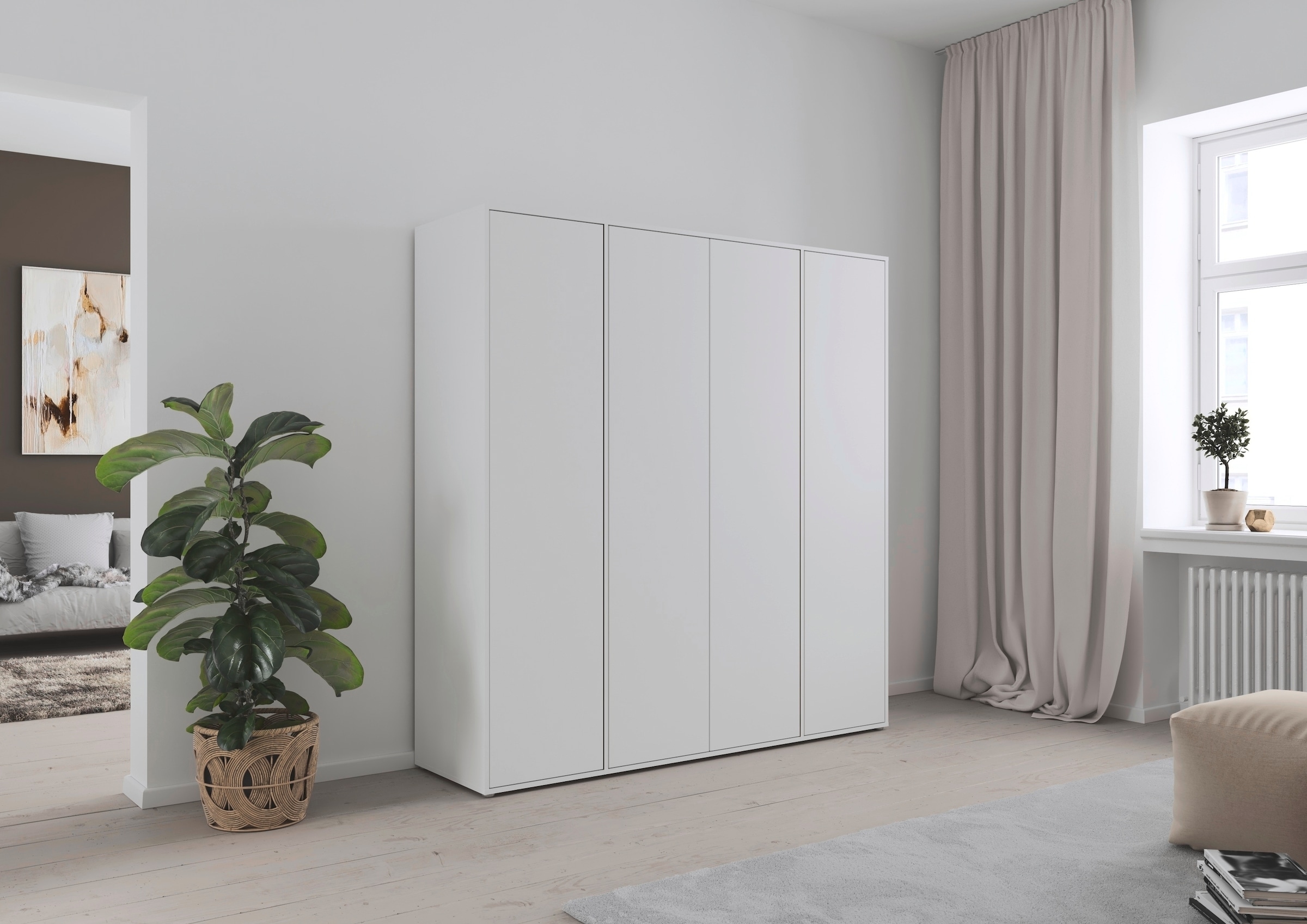 rauch Drehtürenschrank »Kleiderschrank Schrank Garderobe Wäscheschrank NABILA viel Stauraum«, (in 3 verschiedenen Ausstattungen BASIC/CLASSIC/PREMIUM), in 2 Breiten mit Push-to-Open Funktion TOPSELLER MADE IN GERMANY