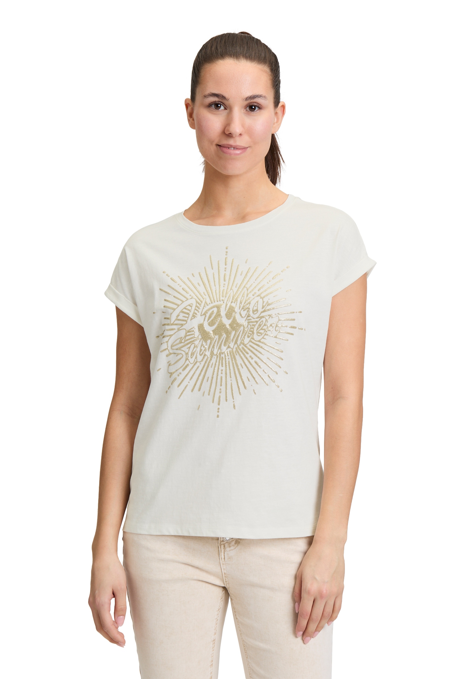 Cartoon Kurzarmshirt "Cartoon Damen Printshirt mit Ärmelaufschlag" 1 Stk. t günstig online kaufen