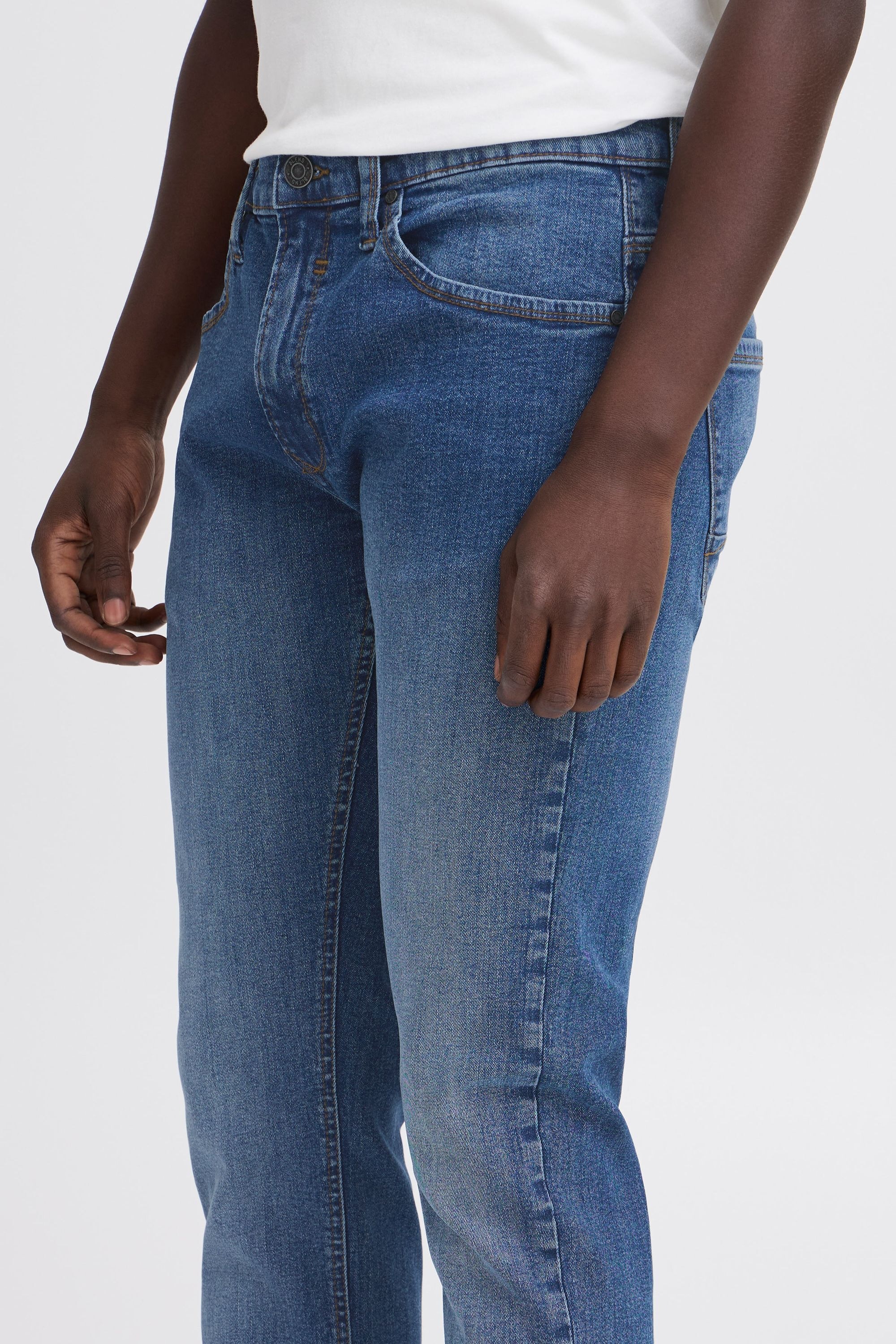 5-Pocket-Jeans BLEND "BHTwister", Herren, Gr. 34, Länge 34, blau (middle blau, 34), Jeans, 98% Baumwolle, 2% Elasthan, unifarben, slim fit normal, Jeans 5-Pocket-Jeans, Klassische Slim-Fit-Jeans im 5-Pocket-Stil 6