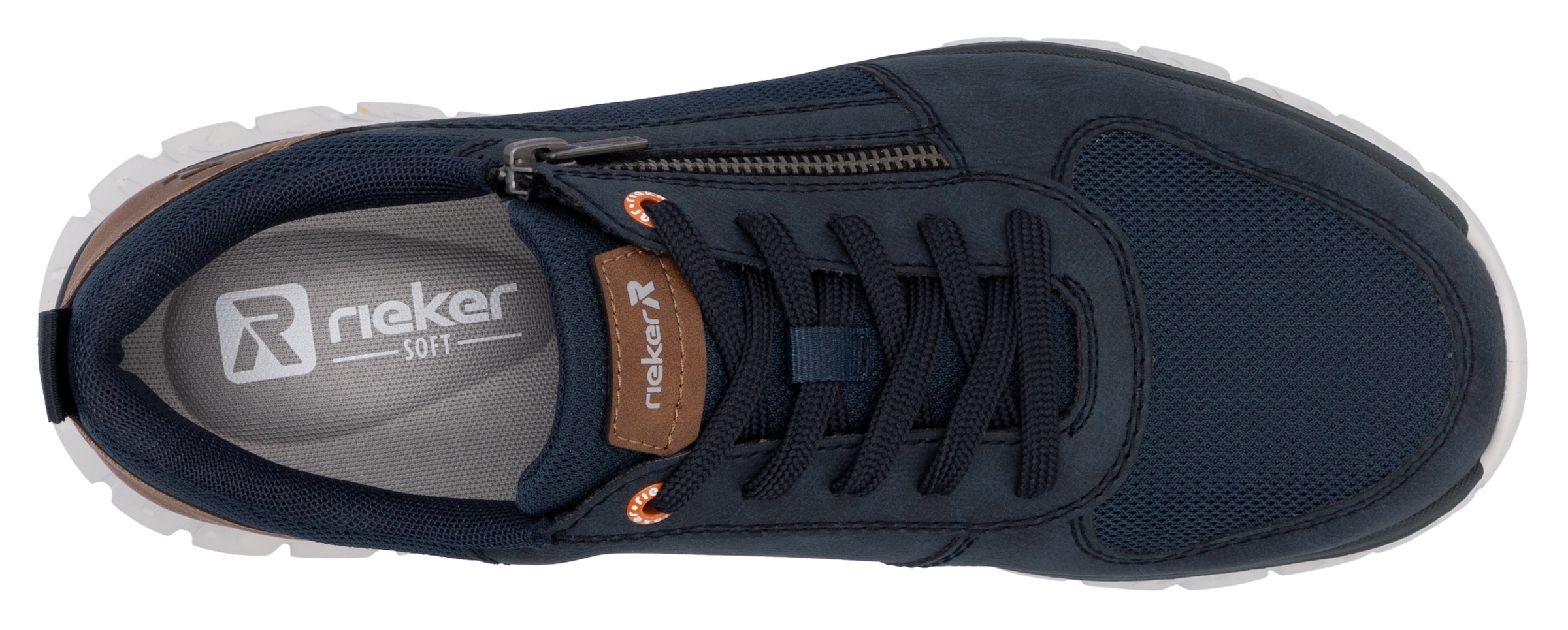 RIEKER Sport Sneaker, Schnürschuh, Freizeitschuh, Halbschuh mit Reißverschluss