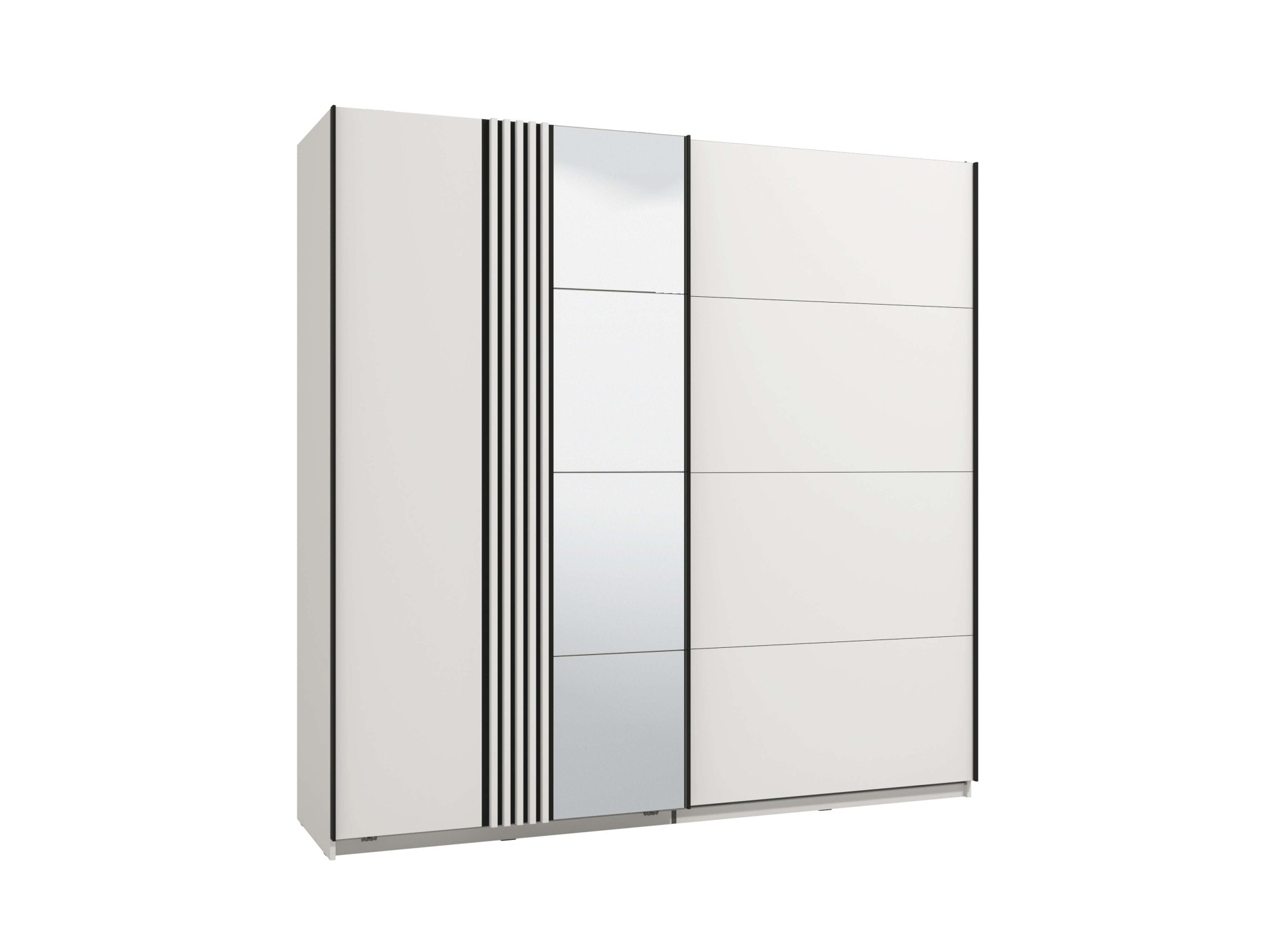 INOSIGN Schwebetürenschrank »Ascalon, mit Spiegel und Lamellen 3D, FSC-zertifiziert, Made in Europe«, 220x61x217,5cm, 3 verschiedene Innenaussattungen-individuell wählbar