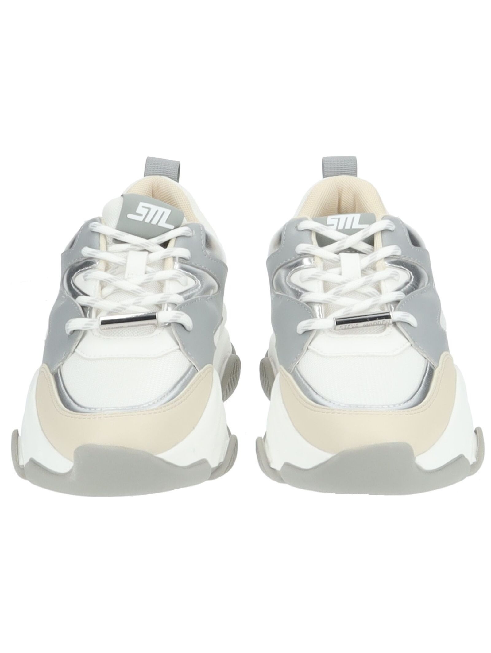 Sneaker STEVE MADDEN "STEVE MADDEN Sneaker Lederimitat/Textil", Damen, Gr. 40, silber (silber, weiß), Lederimitat, Textil, Schuhe Sneaker 2