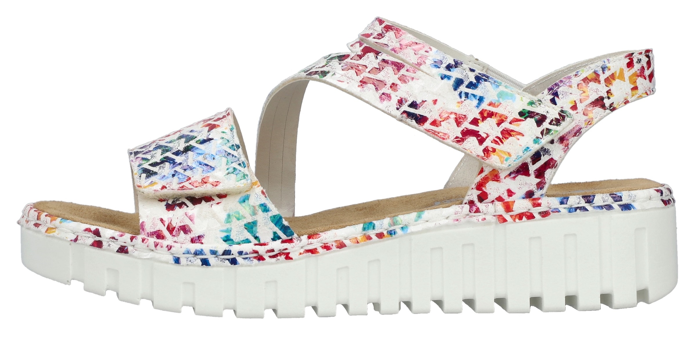Rieker Plateausandale, Sommerschuh, Sandalette, Keilabsatz, mit Klettriemchen
