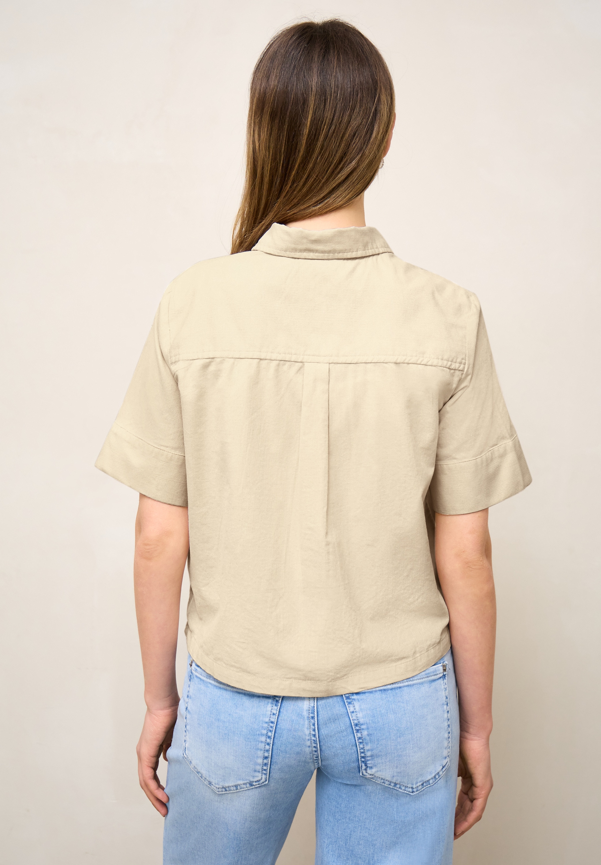 STREET ONE STUDIO Kurzarmbluse aus reiner Baumwolle