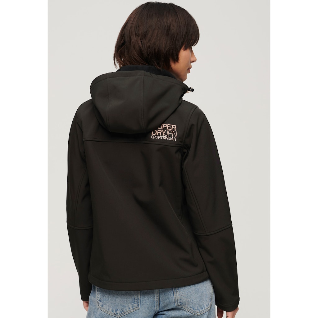 Superdry Softshelljacke »SU-HOODED SOFTSHELL JACKET«, mit Kapuze