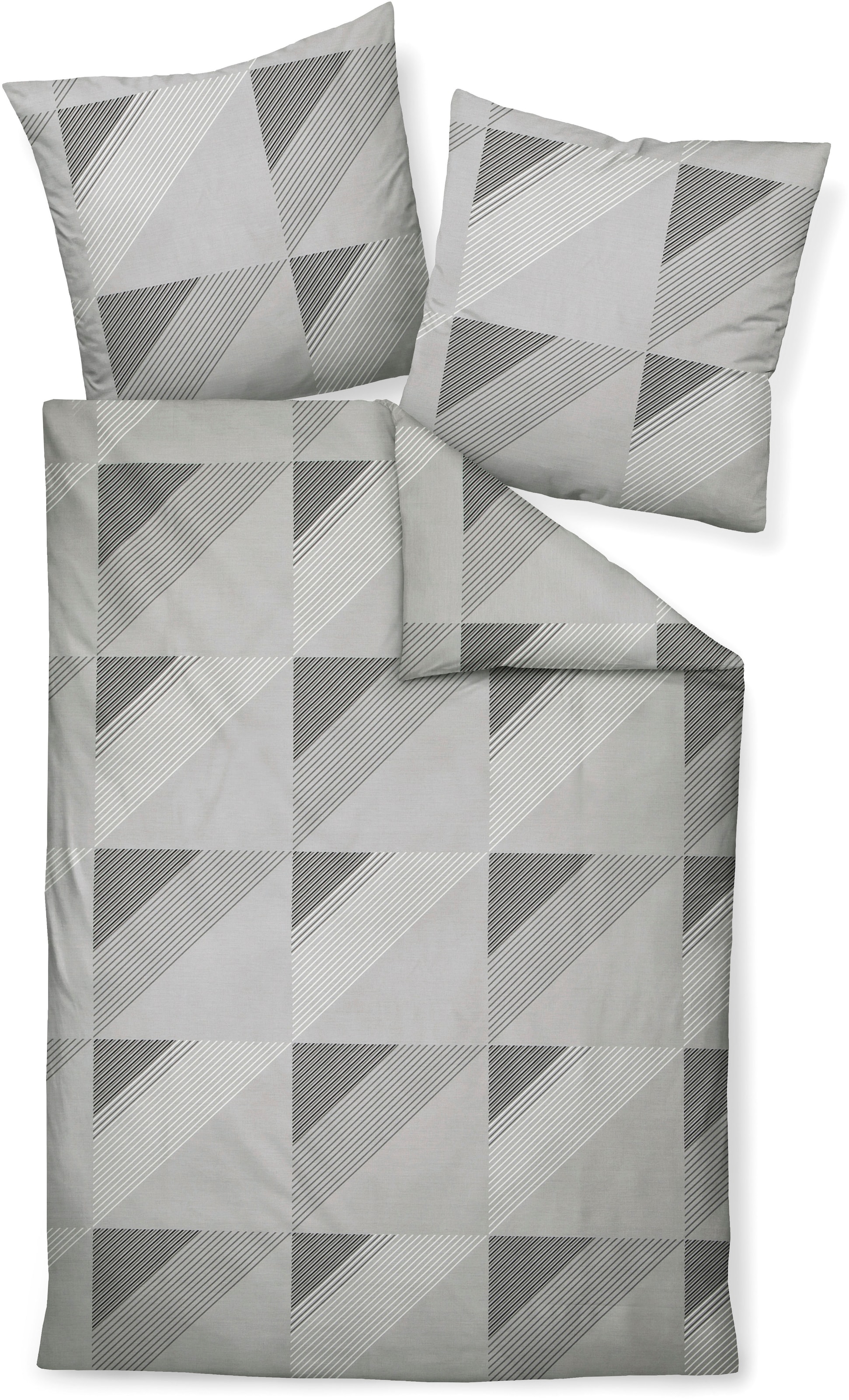 Janine Bettwäsche »Mako-Satin 87065 08 155x200,80x80«, mit Reissverschluss